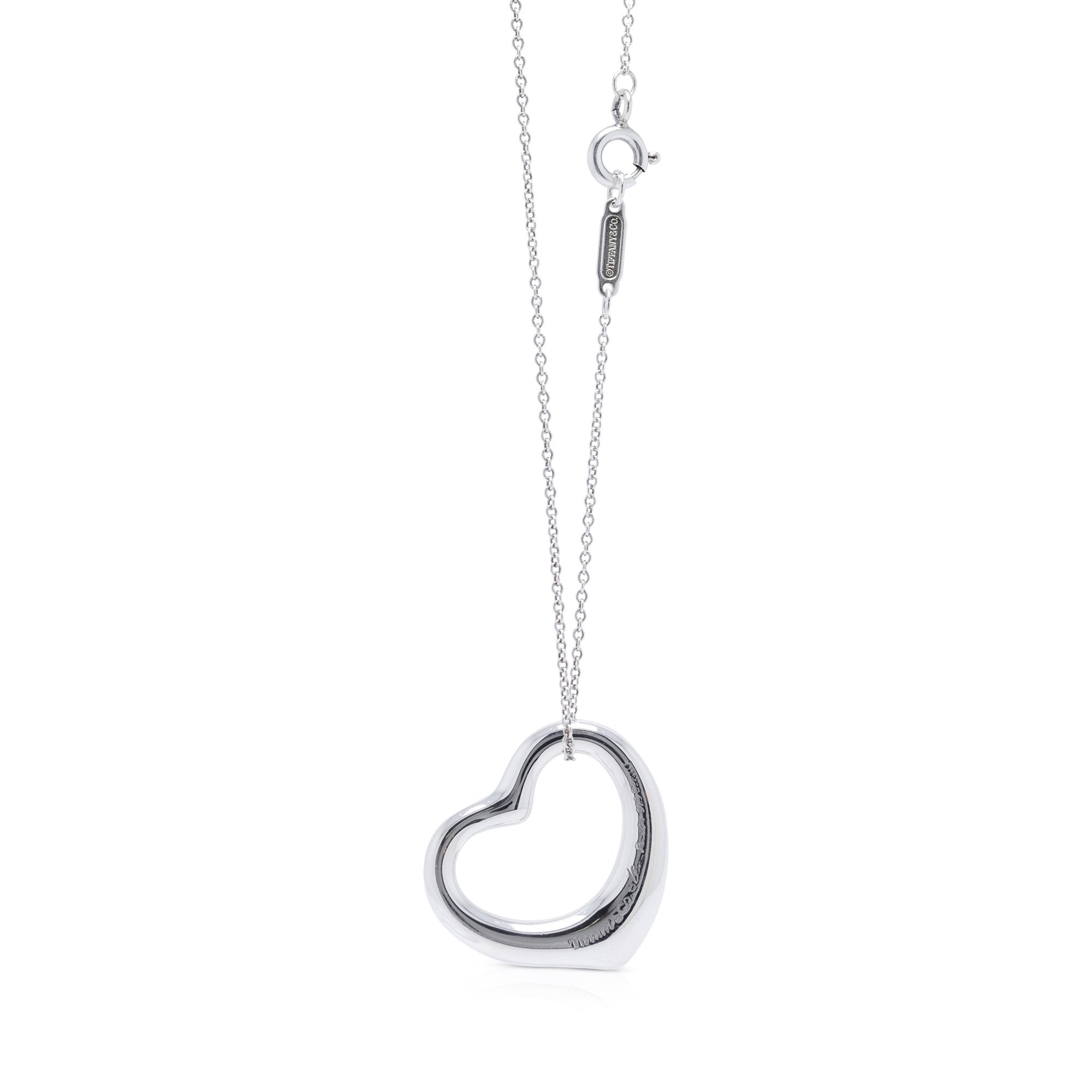 Tiffany & Co. Elsa Peretti Open Heart Pendant Necklace with Diamond