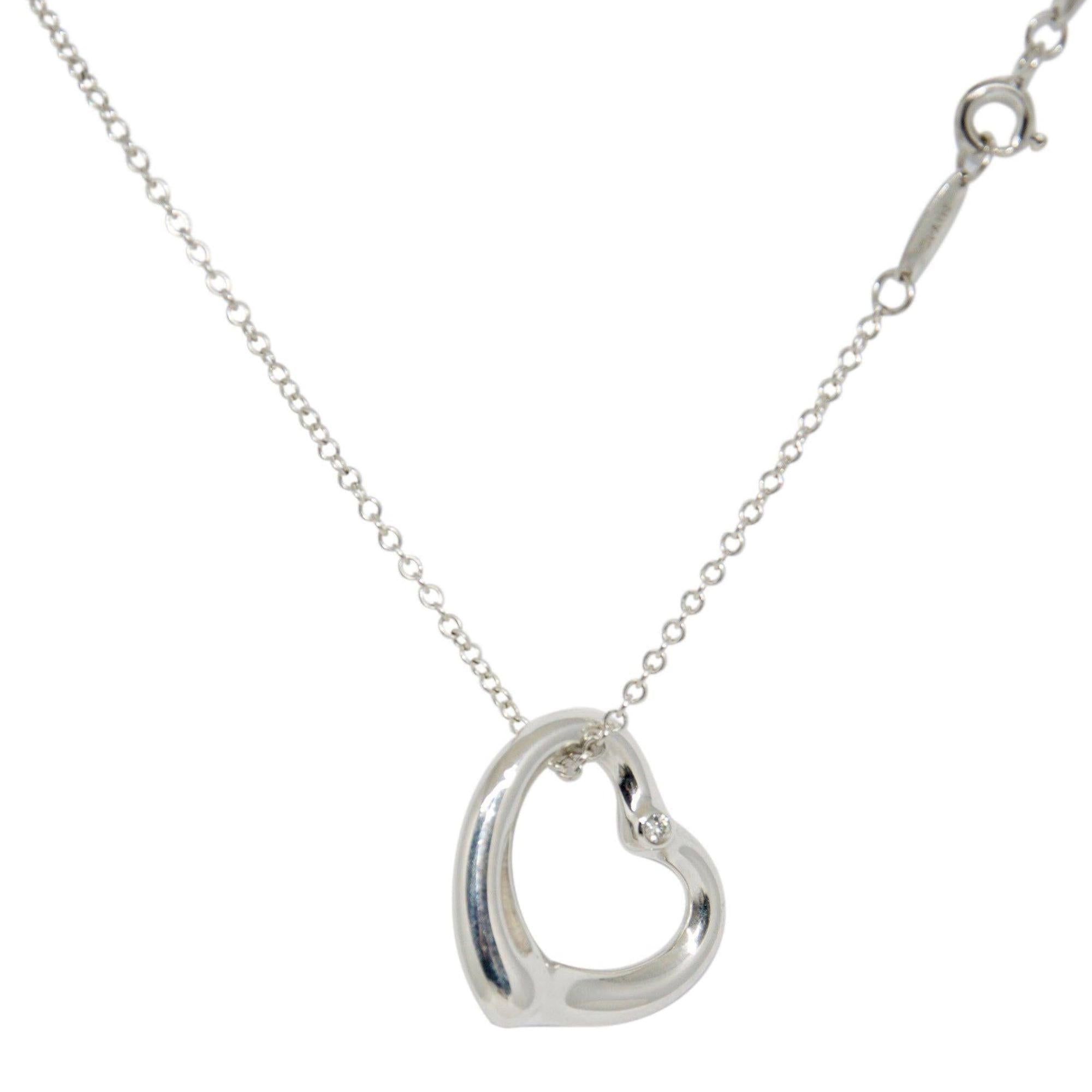 Tiffany & Co. Elsa Peretti Open Heart Pendant Necklace with Diamond