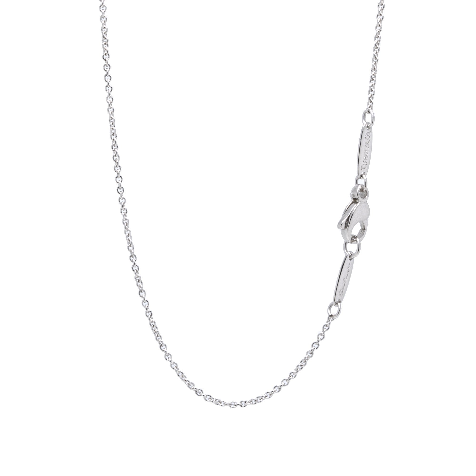 Tiffany & Co. Elsa Peretti Platinum Cross Pendant Necklace with Blue Sapphires