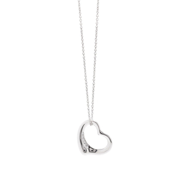 Tiffany & Co Sterling Silver Elsa Peretti Open Heart Mesh Necklace – THE  CLOSET
