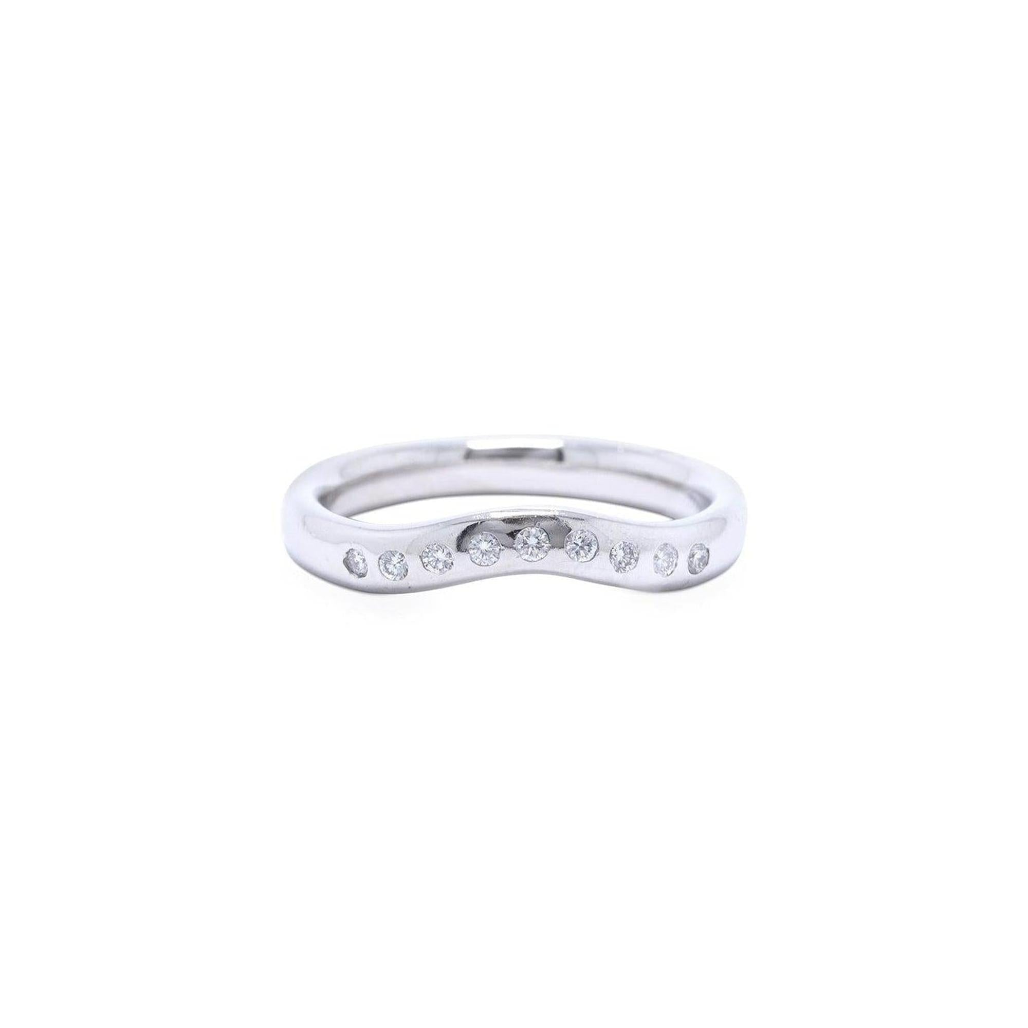 Tiffany & Co. Elsa Peretti Platinum & Diamond Wedding Band Ring