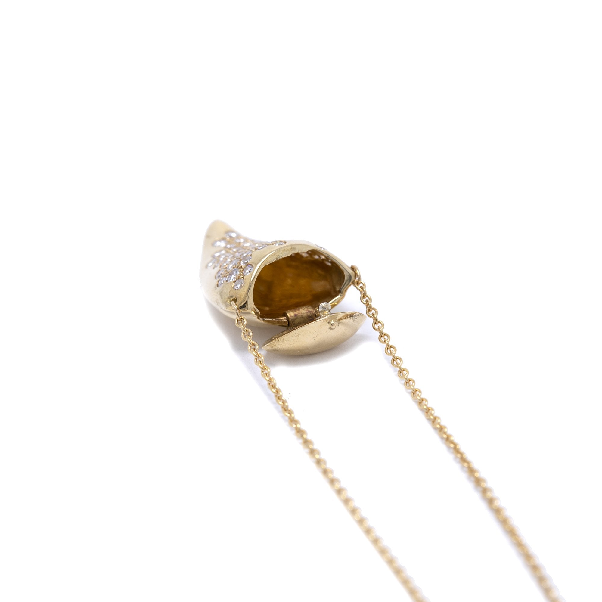 Tiffany & Co. Elsa Peretti Vintage Diamond Shark Tooth Pendant Necklace