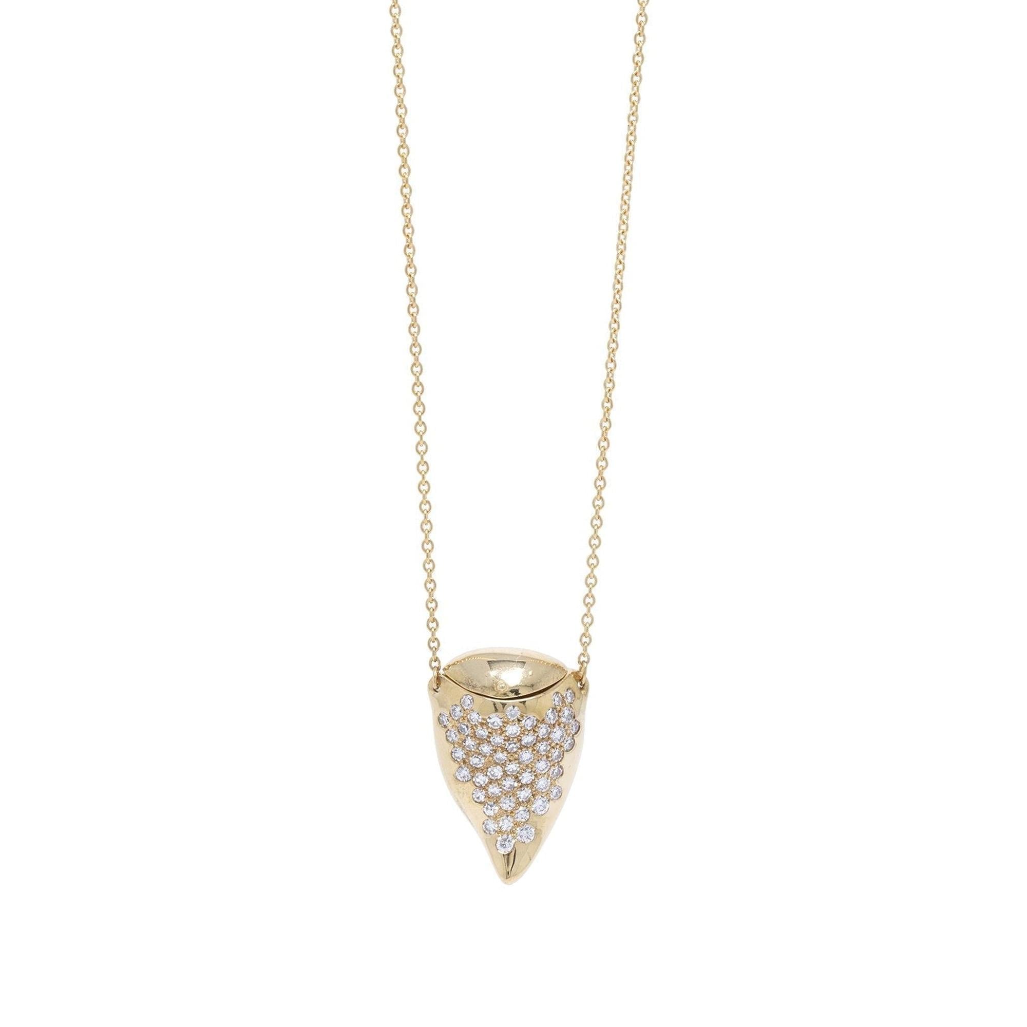 Tiffany & Co. Elsa Peretti Vintage Diamond Shark Tooth Pendant Necklace