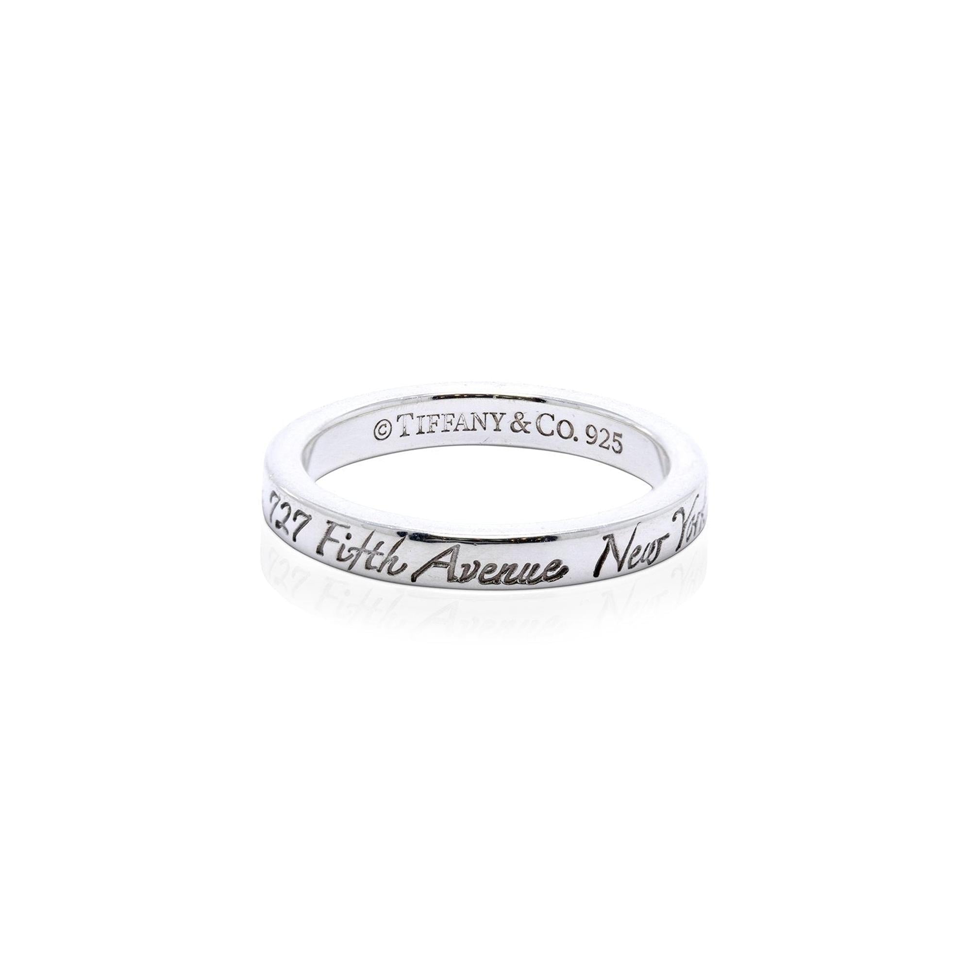 Tiffany & Co. Fifth Ave Narrow Notes Band Ring