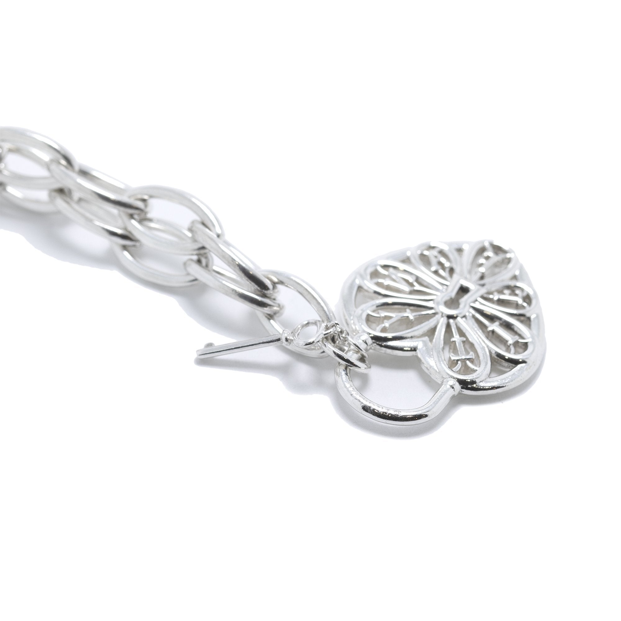 Tiffany & Co. Filigree Heart Lock and Key Charm Bracelet