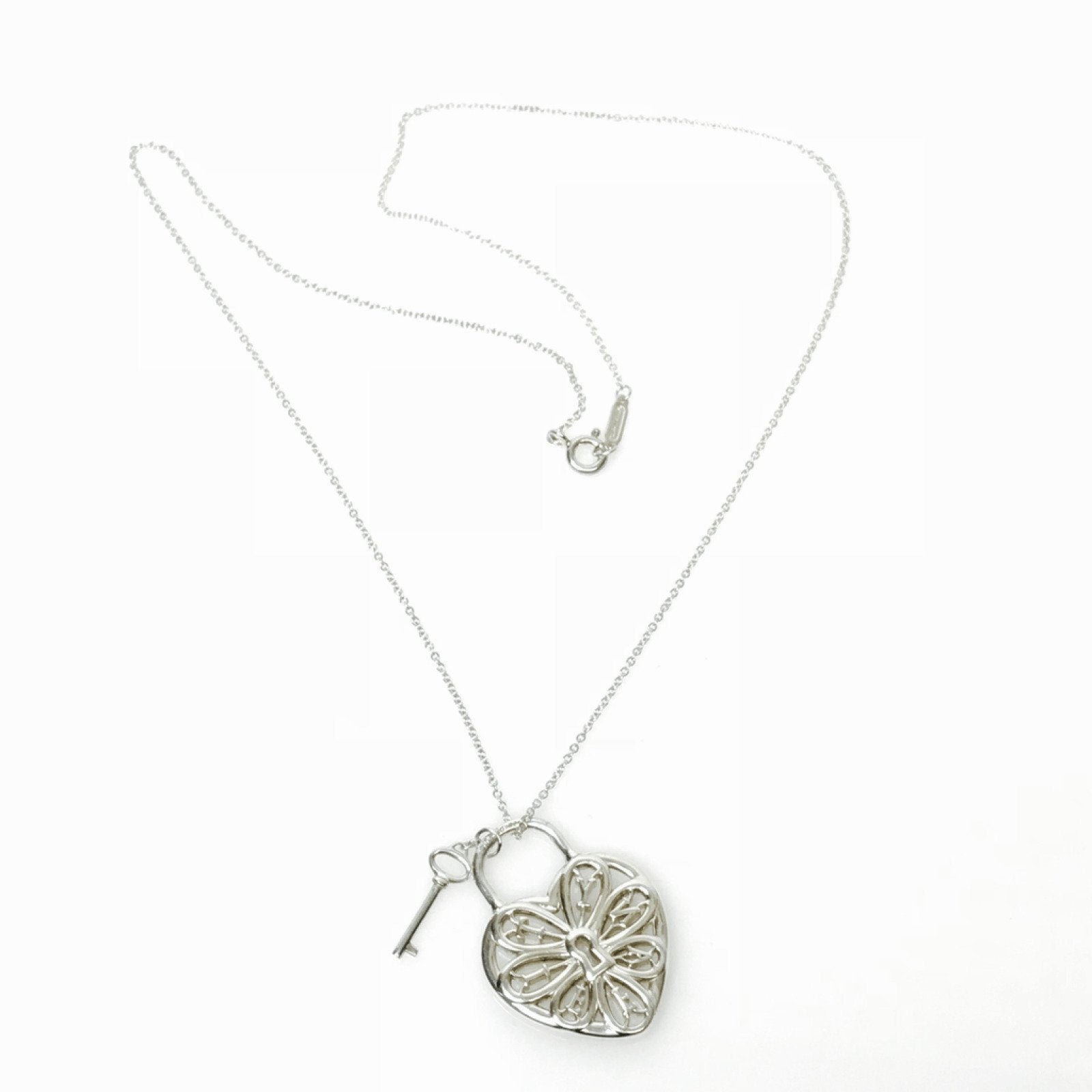 Tiffany & Co. Filigree Heart Pendant with Key