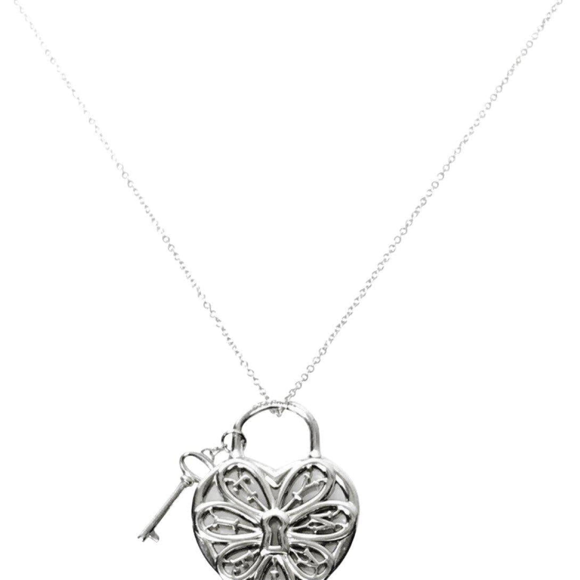 Tiffany & Co. Filigree Heart Pendant with Key