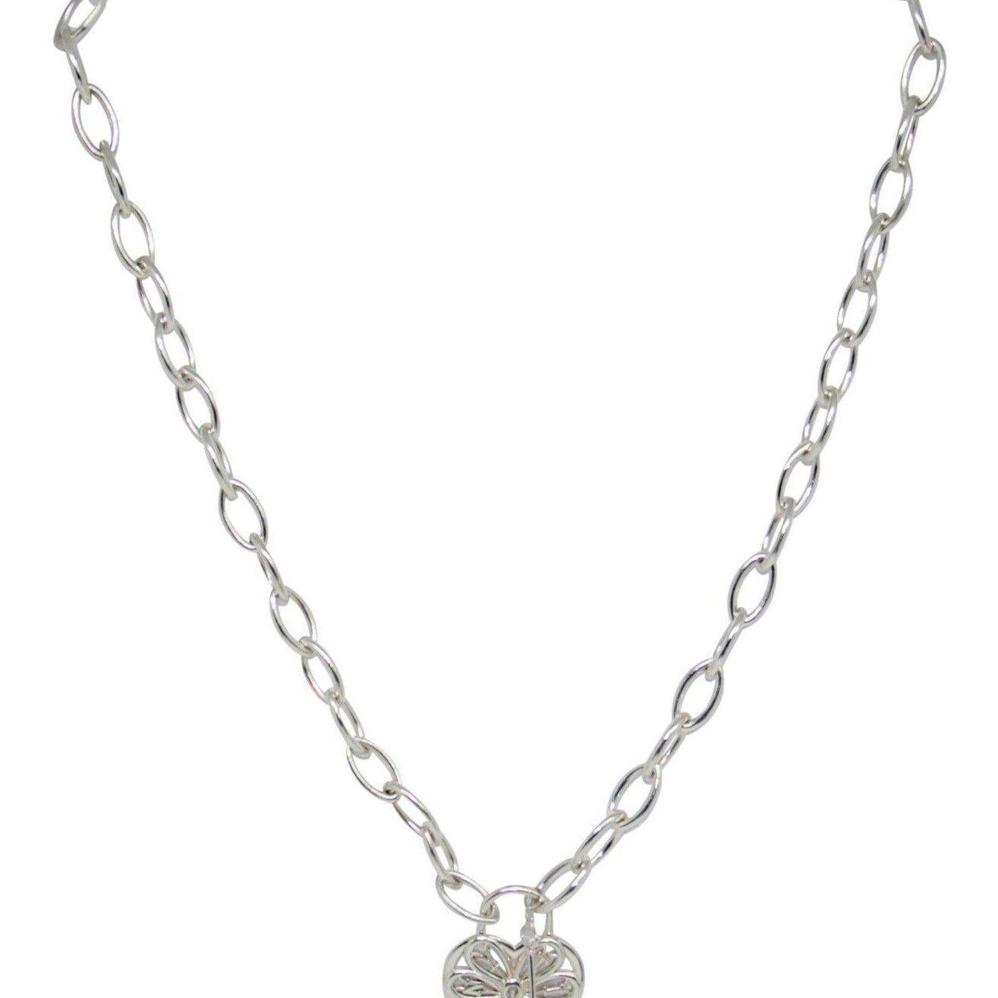 Tiffany & Co. Filigree Heart and Key Pendant Necklace