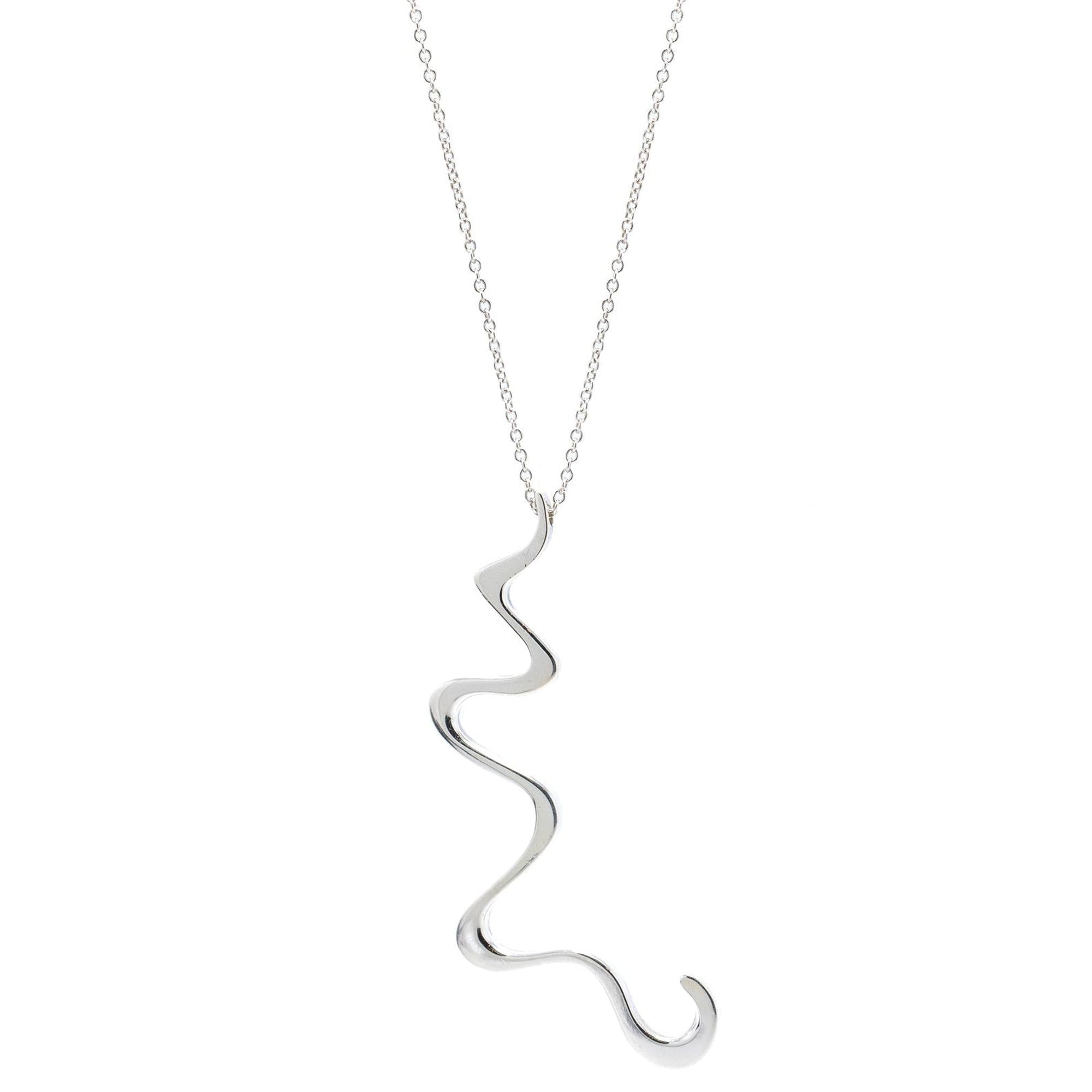 Tiffany & Co. Frank Gehry Equus Squiggle Wave Pendant Necklace