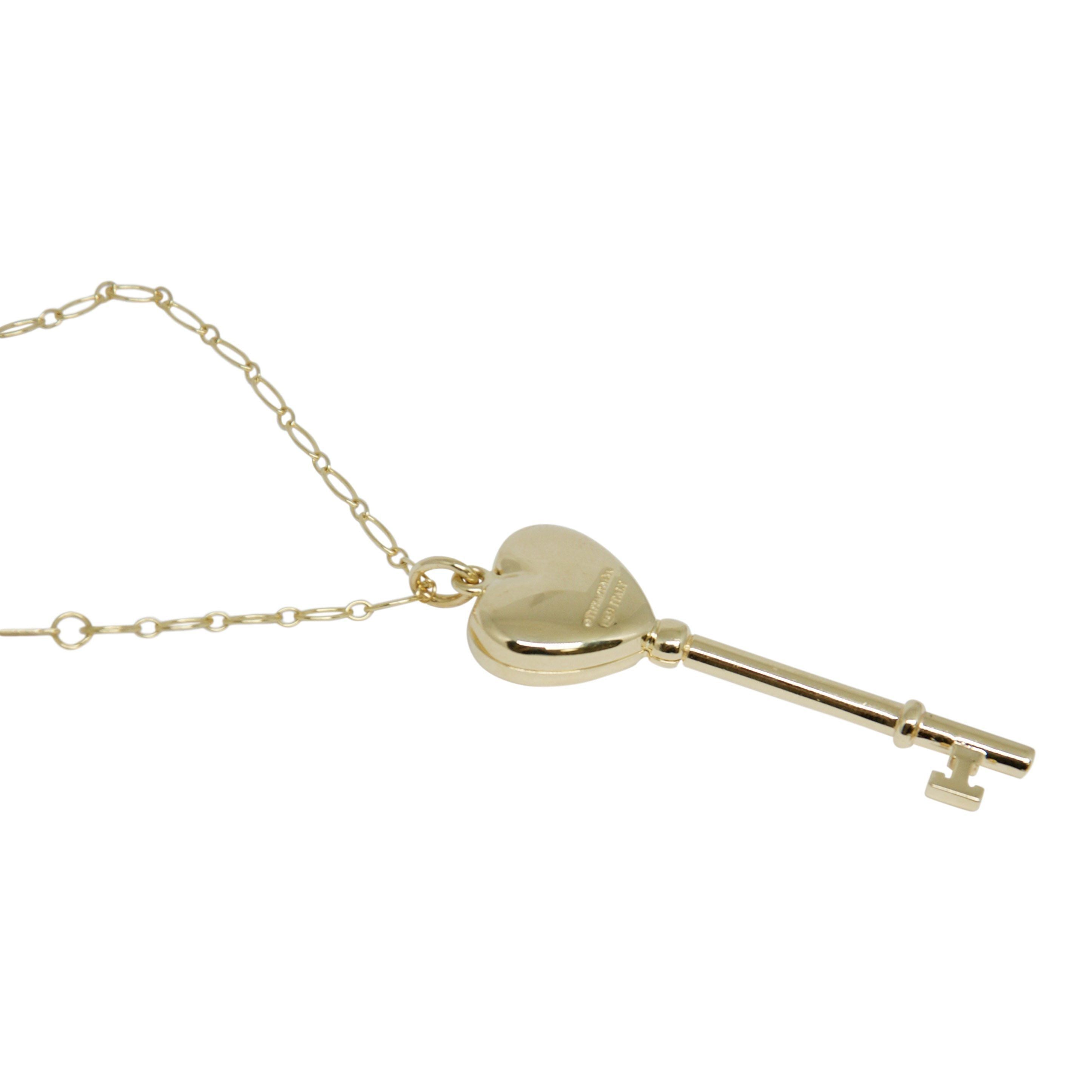Tiffany & Co. Heart Key Locket Pendant Necklace