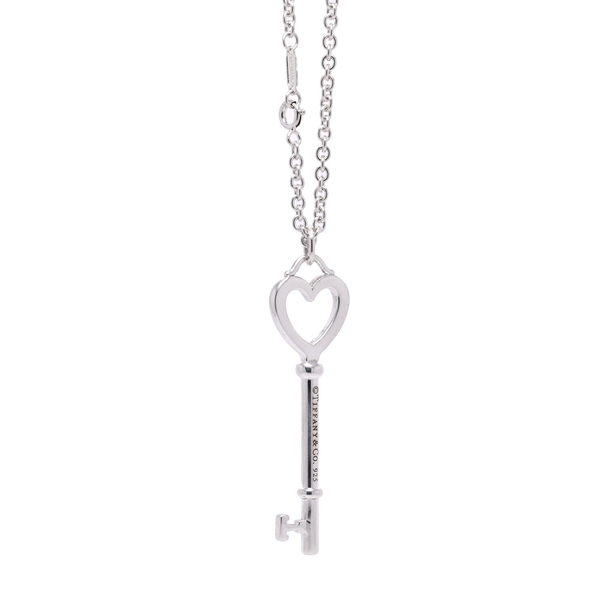 Tiffany & Co. Heart Key Pendant Necklace