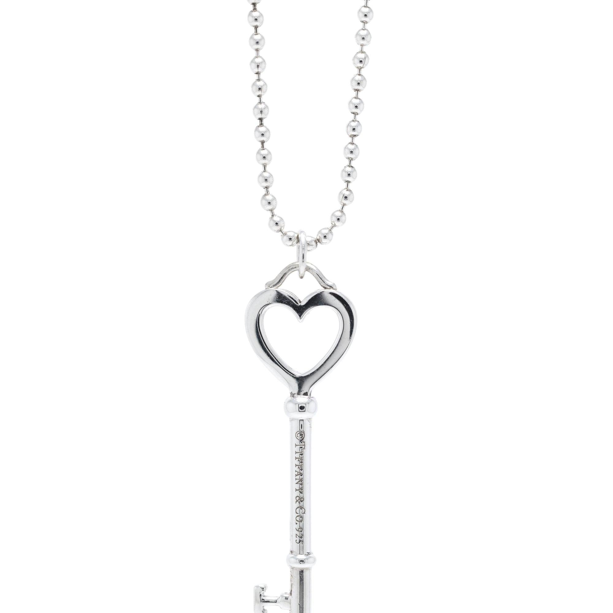 Tiffany & Co. Heart Key Pendant Necklace