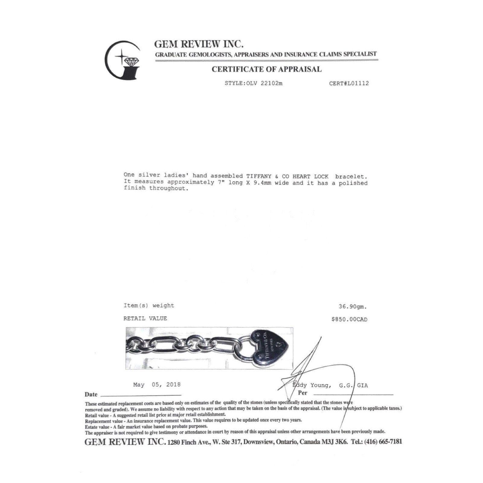 Tiffany & Co. Heart Lock Bracelet