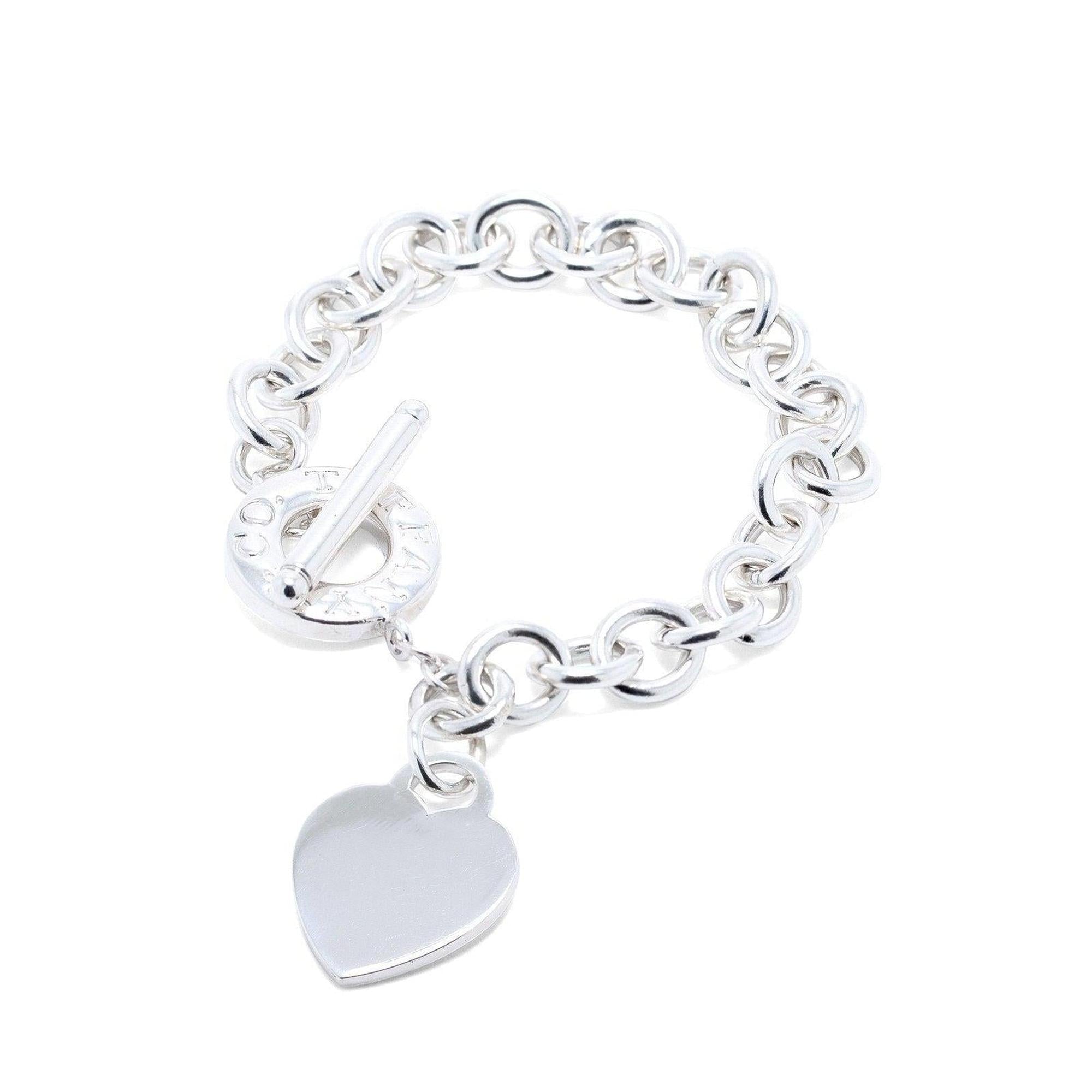 Tiffany & Co. Heart Tag Charm Bracelet with Toggle Clasp