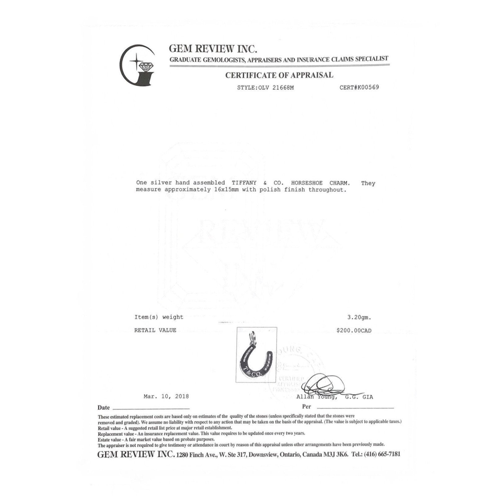 Tiffany & Co. Horseshoe Charm in Sterling Silver