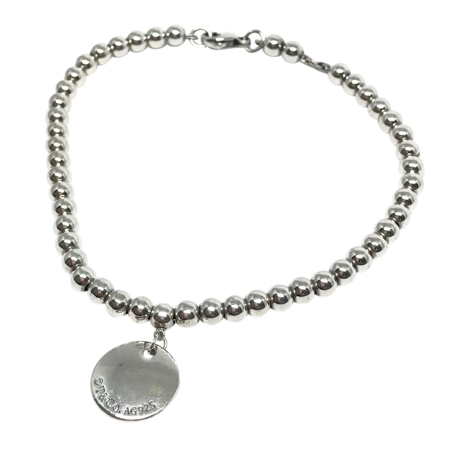 Tiffany & Co. "I Love You" Mini Round Tag Bead Bracelet