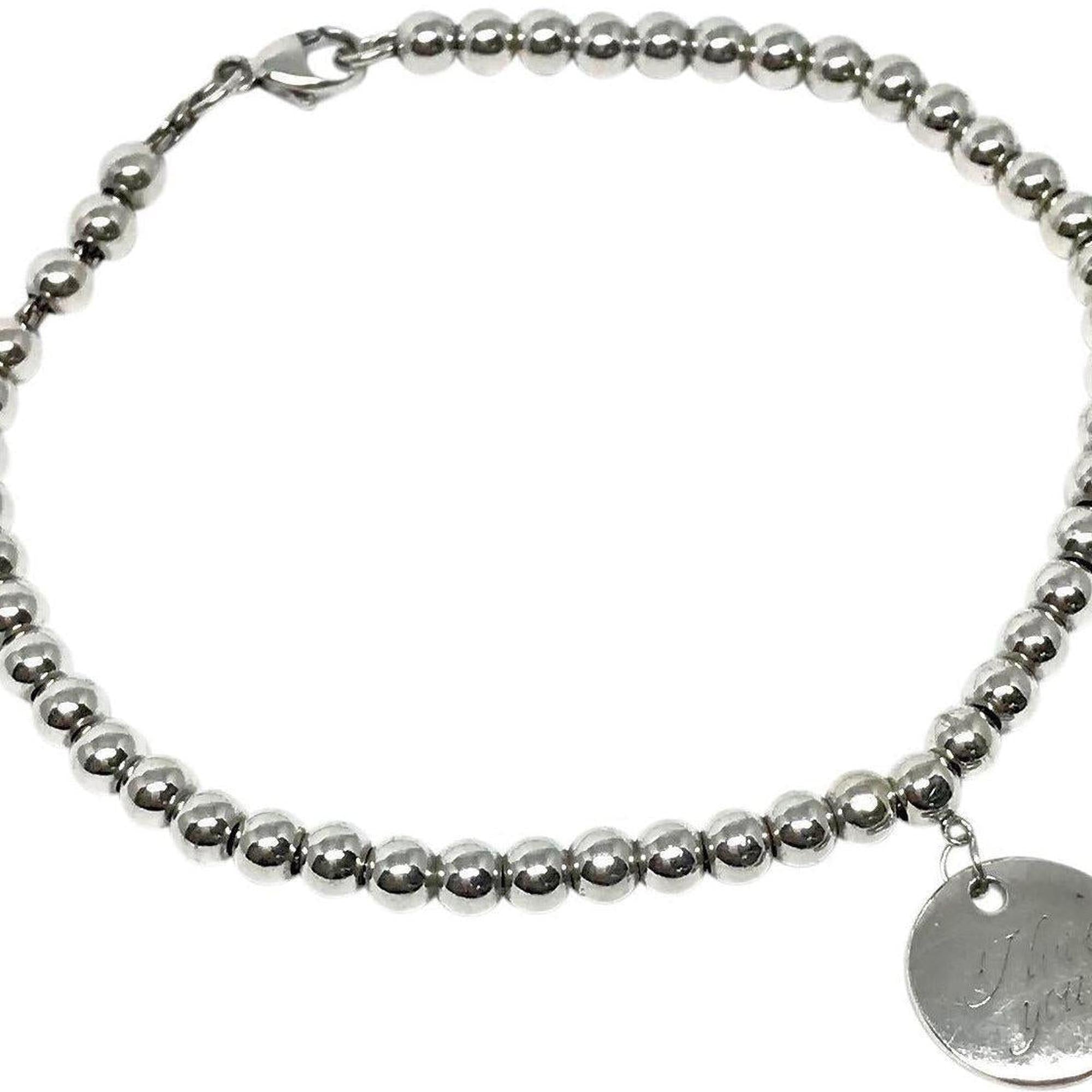 Tiffany & Co. "I Love You" Mini Round Tag Bead Bracelet