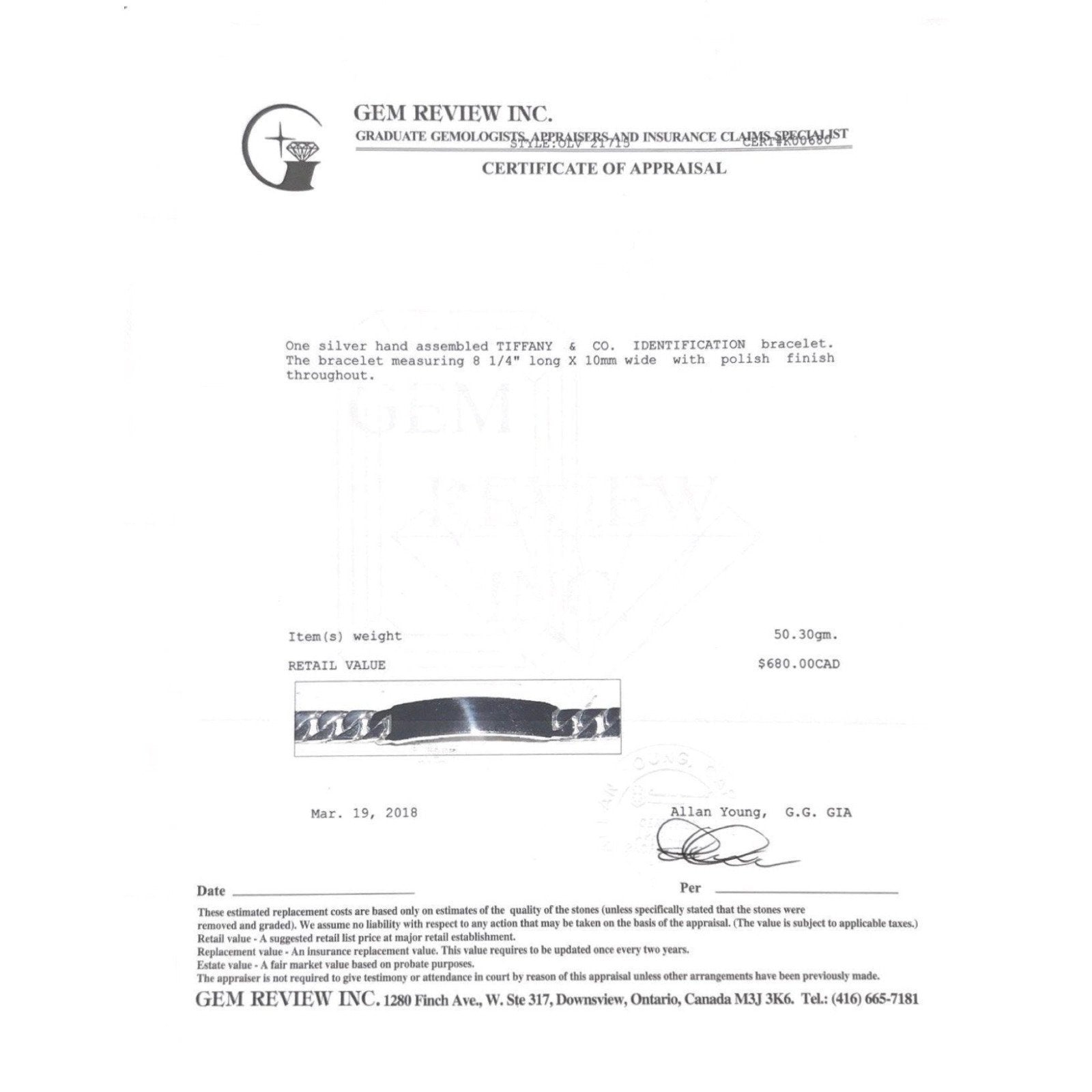 Tiffany & Co. Identification Bracelet in Sterling Silver