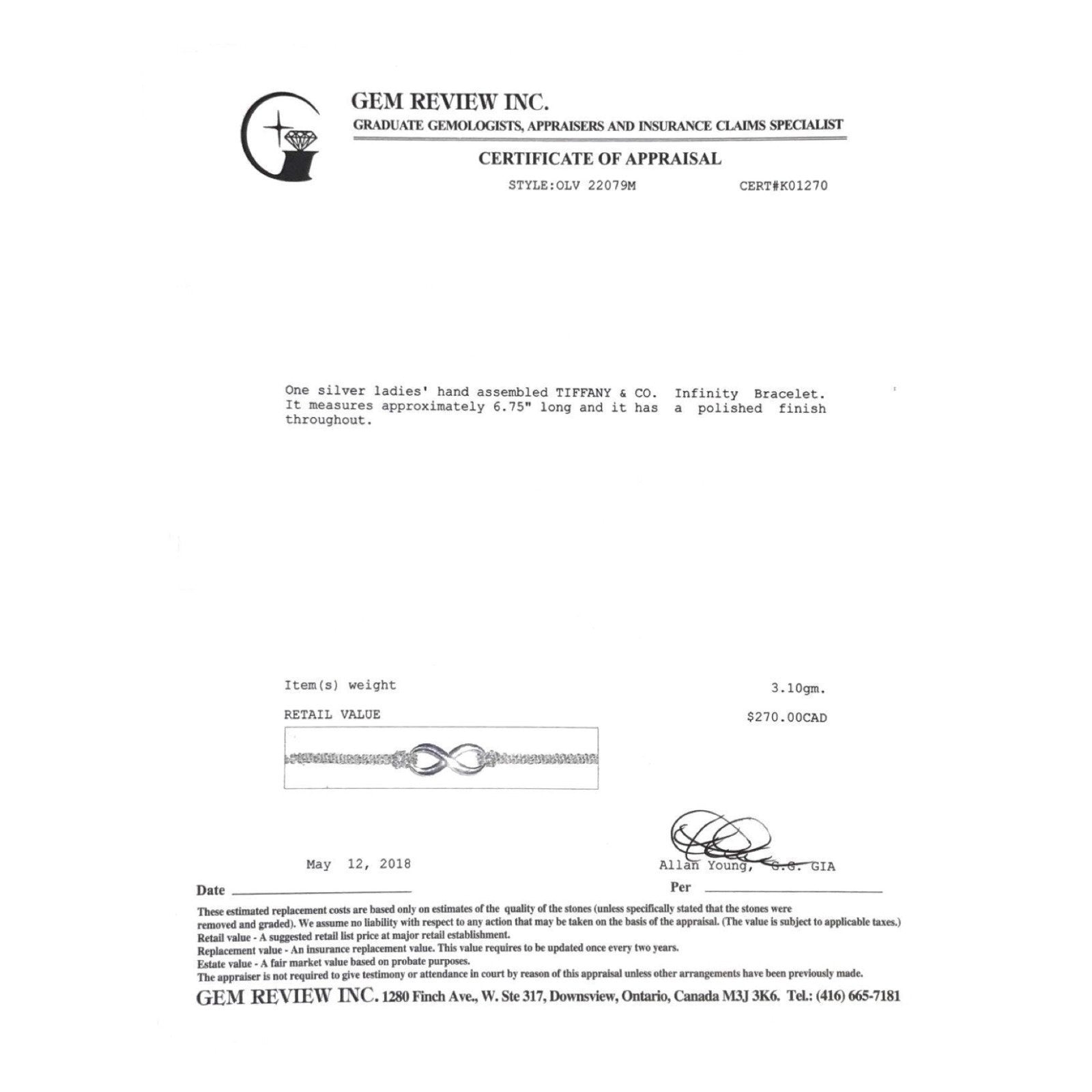 Tiffany & Co. Infinity Bracelet