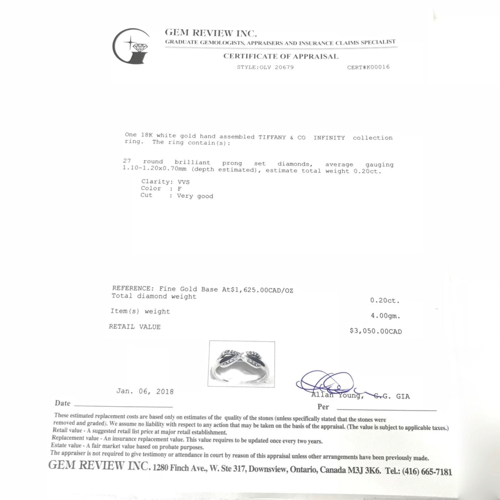 Tiffany & Co. Infinity Diamond Ring