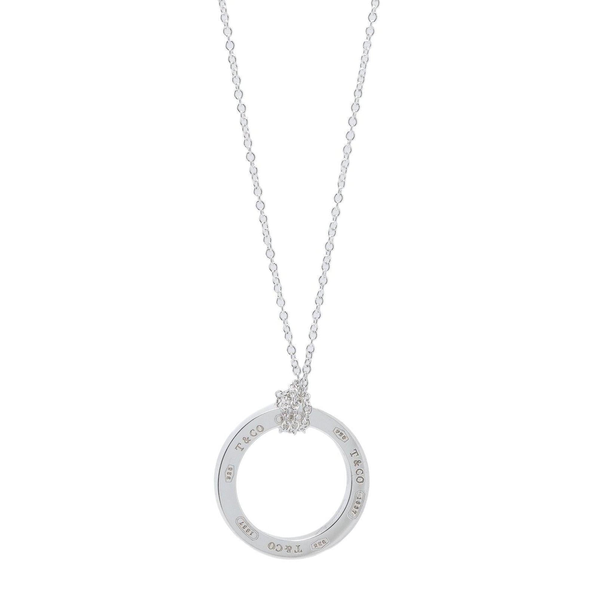 Tiffany & Co. Large 1837 Circle Pendant Necklace