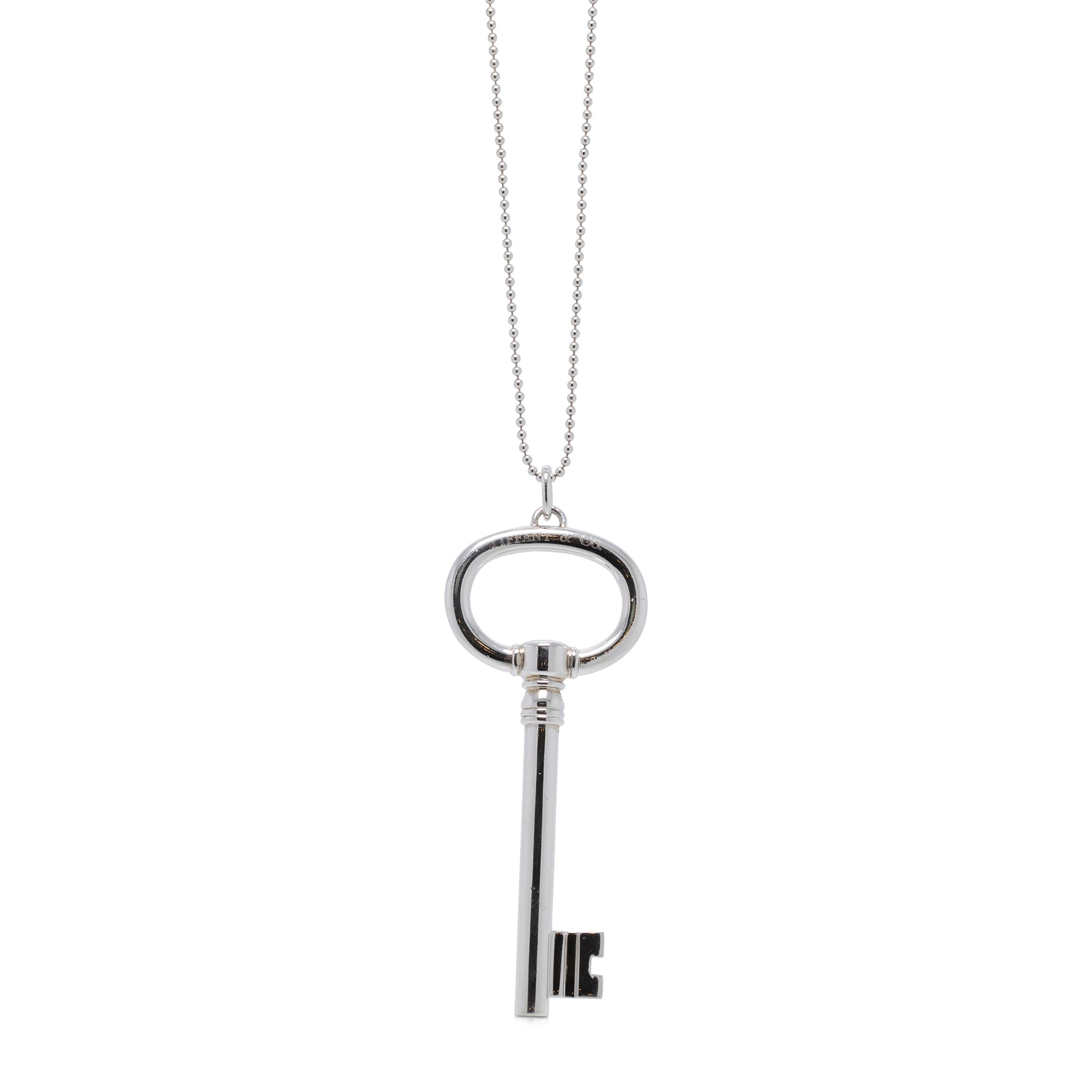 Tiffany & Co. Large Oval Key Pendant Necklace