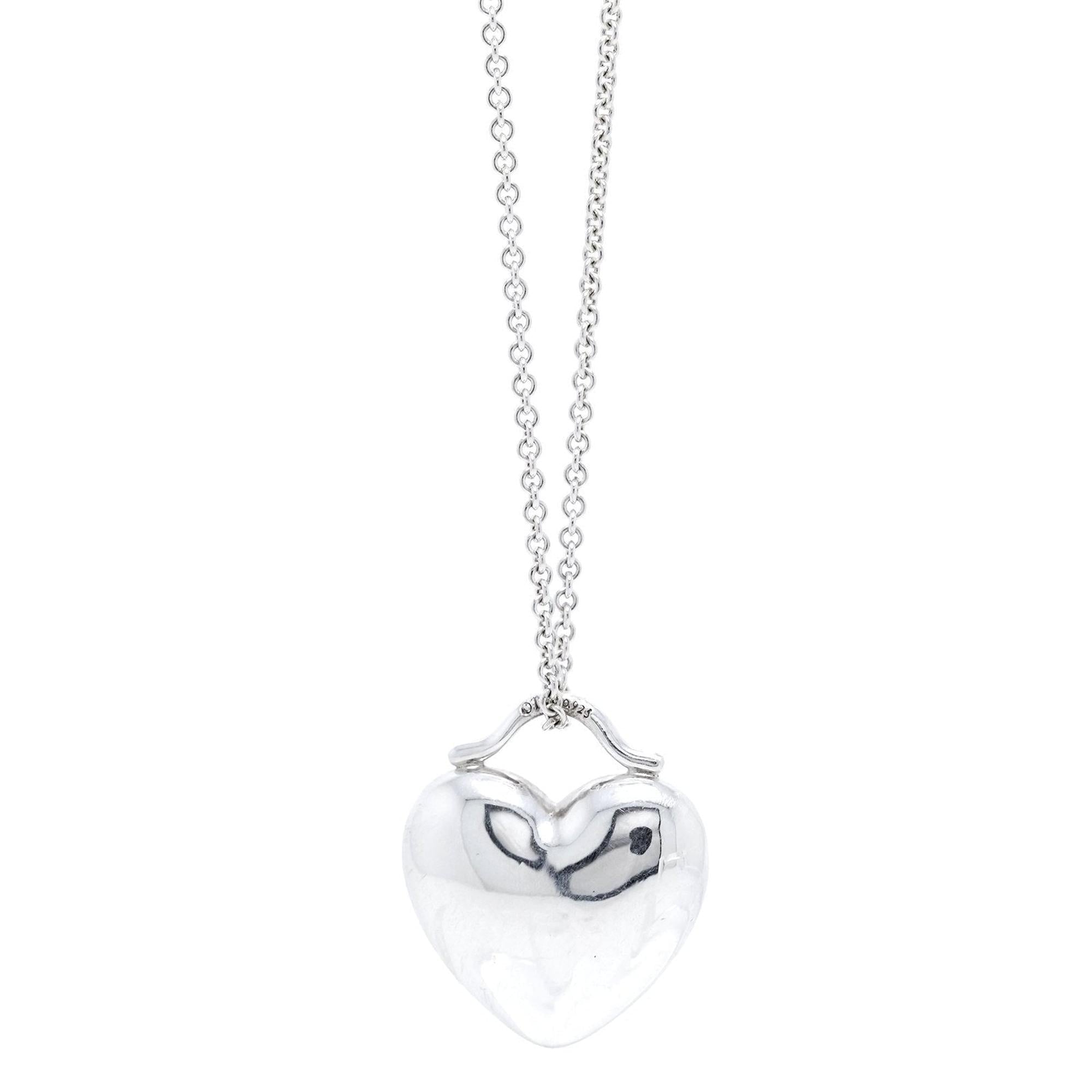 Tiffany & Co. Large Puffed Heart Pendant Necklace