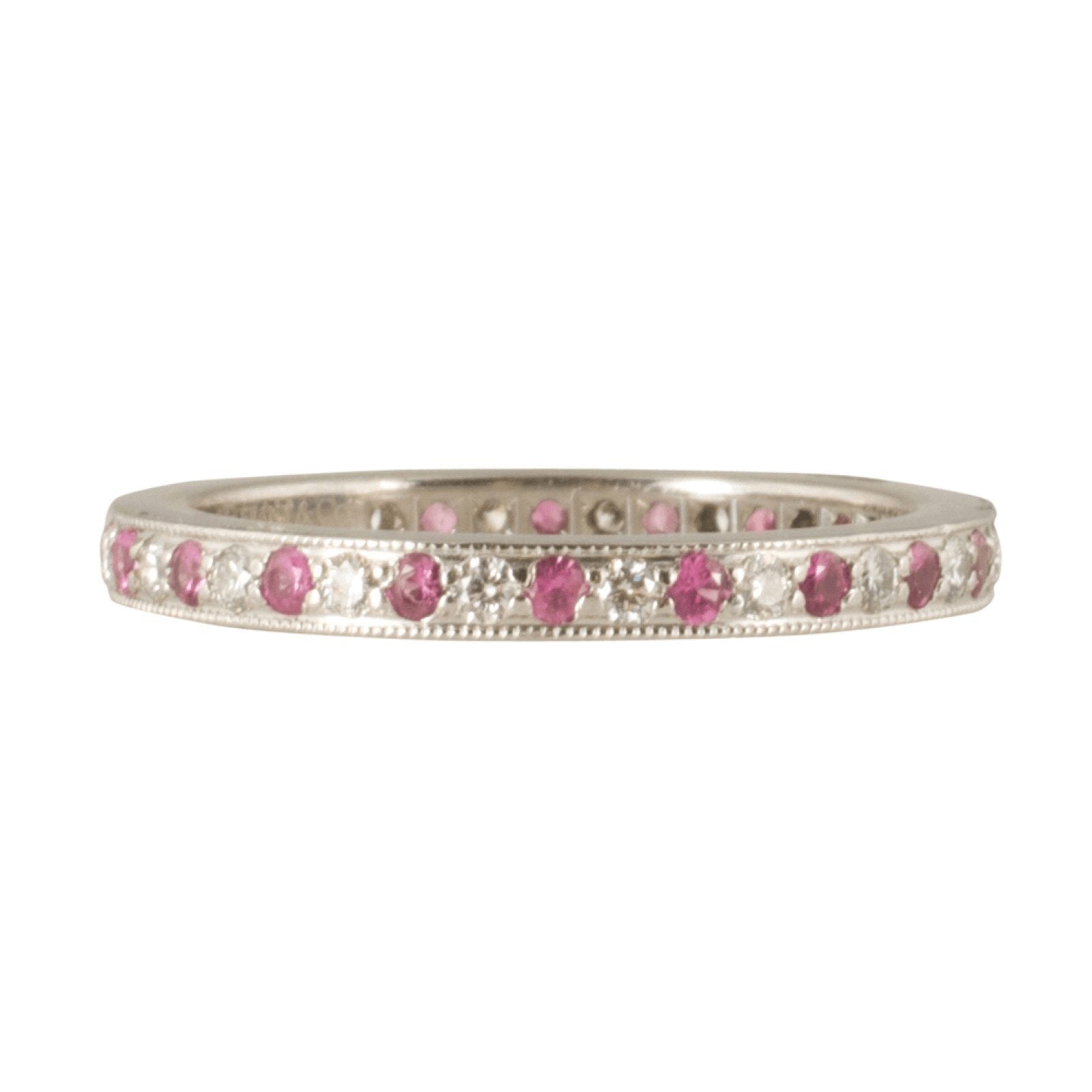Tiffany & Co. Legacy Collection Diamond and Pink Sapphire Eternity Band