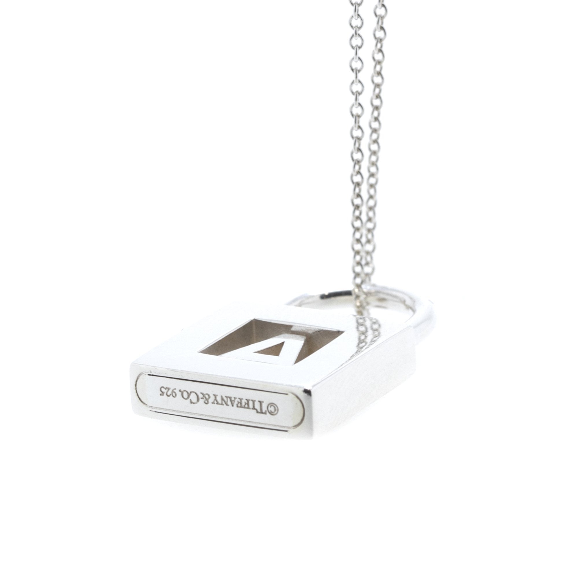 Tiffany & Co. Letter 'A' Lock Charm Pendant Necklace