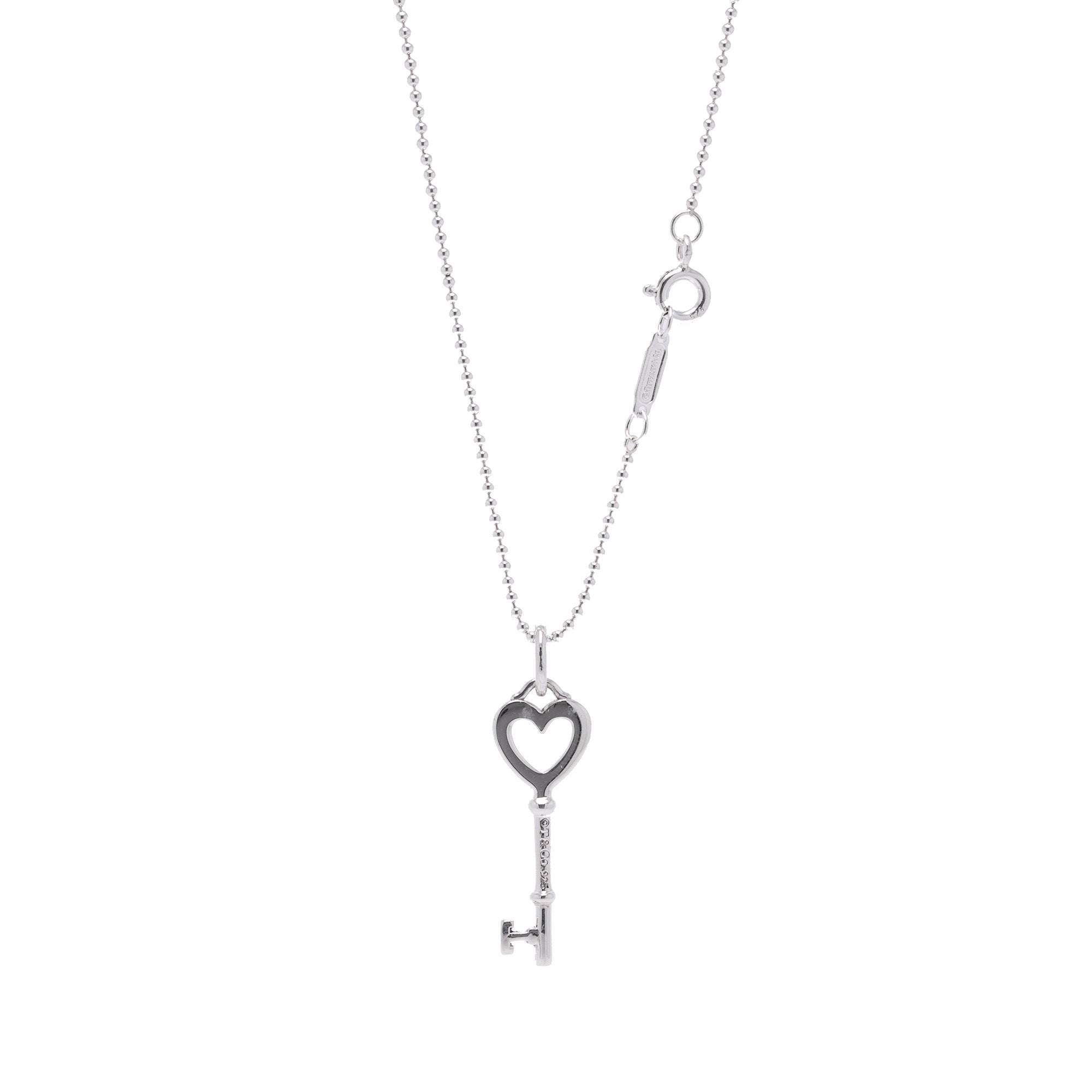 Tiffany & Co. Mini Heart Key Pendant Necklace