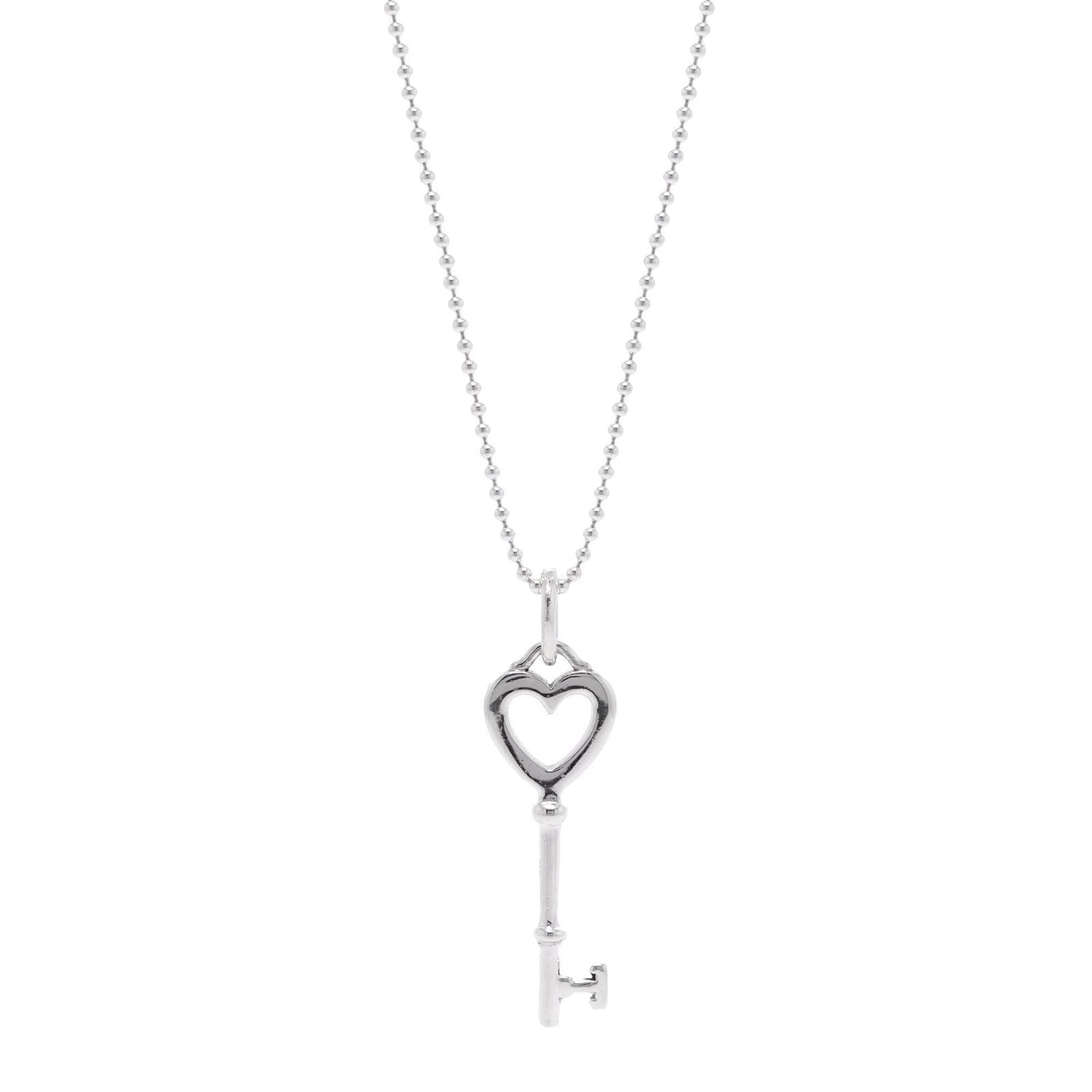 Tiffany & Co. Mini Heart Key Pendant Necklace