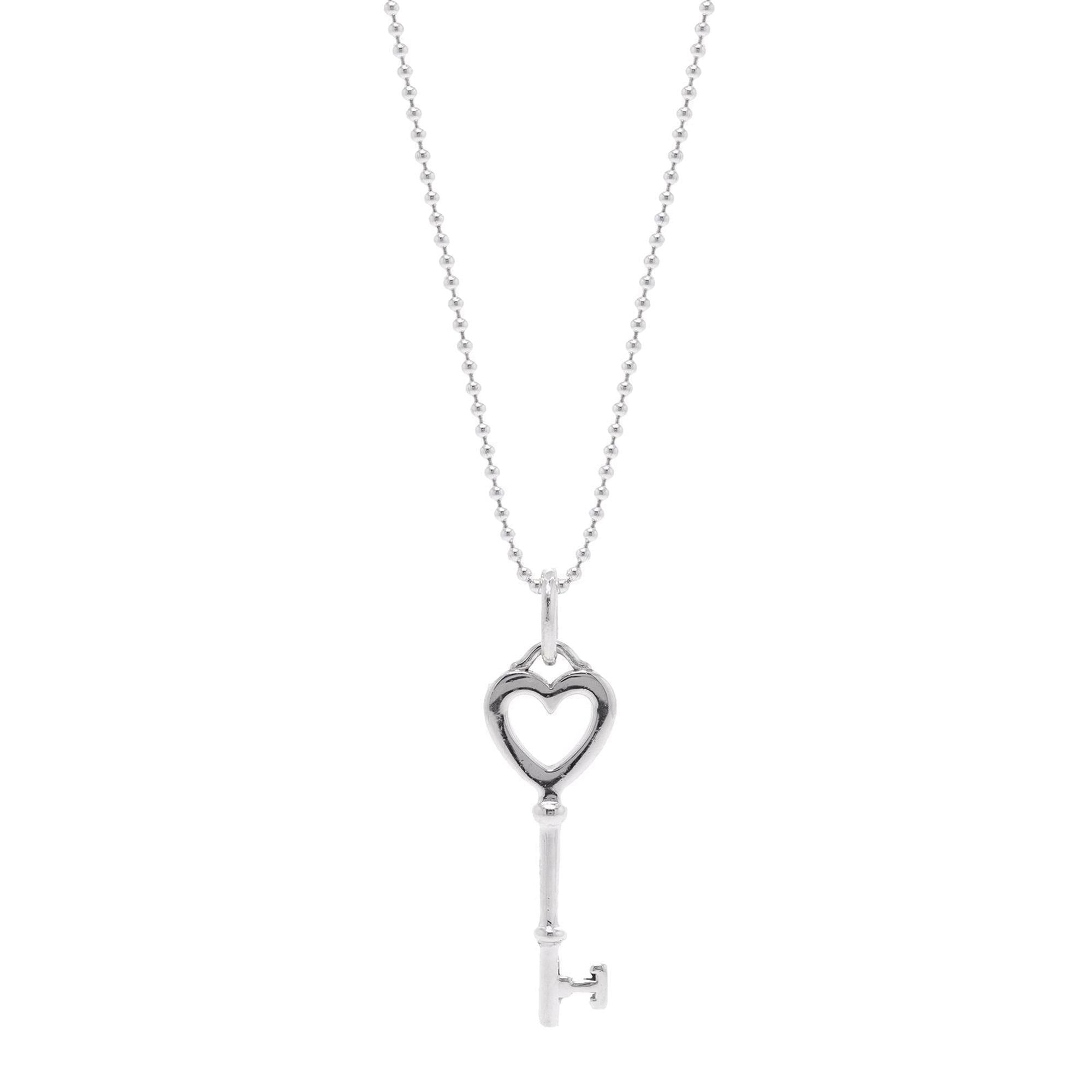Tiffany & Co. Mini Heart Key Pendant Necklace