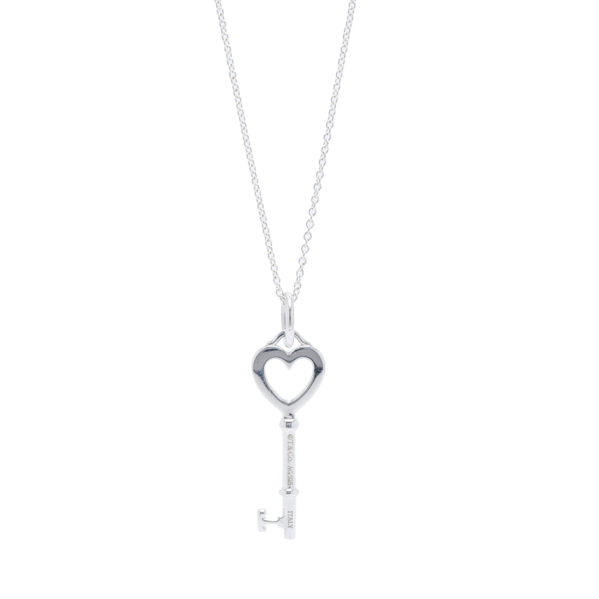 Tiffany & Co. Mini Heart Key Pendant Necklace