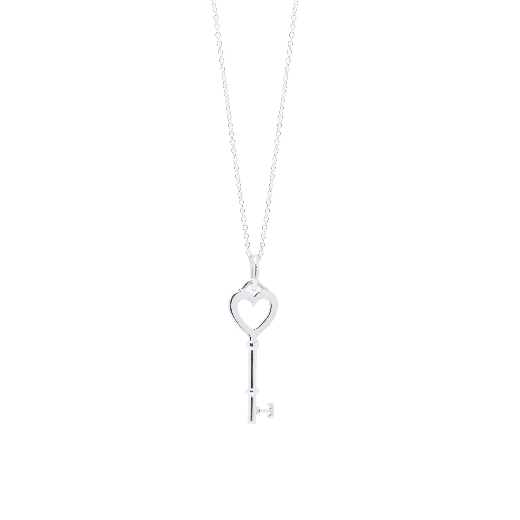 Tiffany & Co. Mini Heart Key Pendant Necklace
