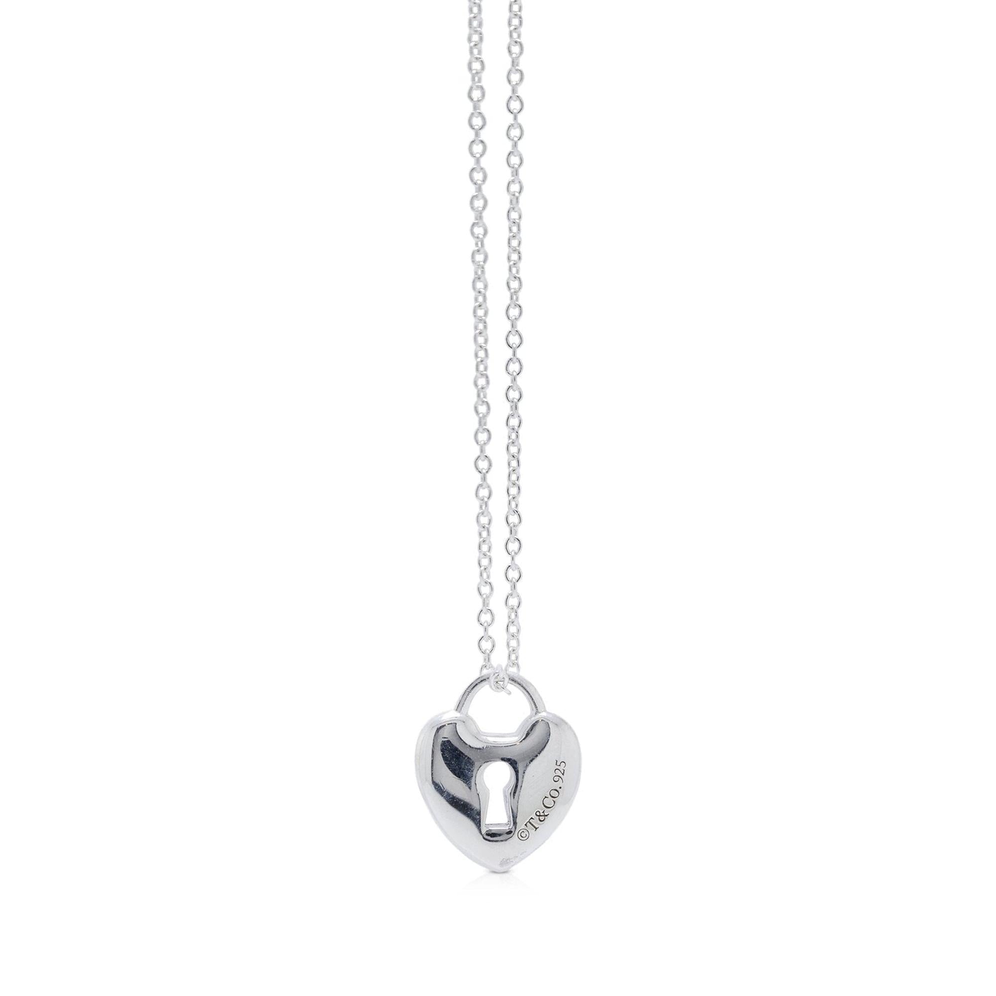 Tiffany & Co. Mini Heart Lock Pendant Necklace