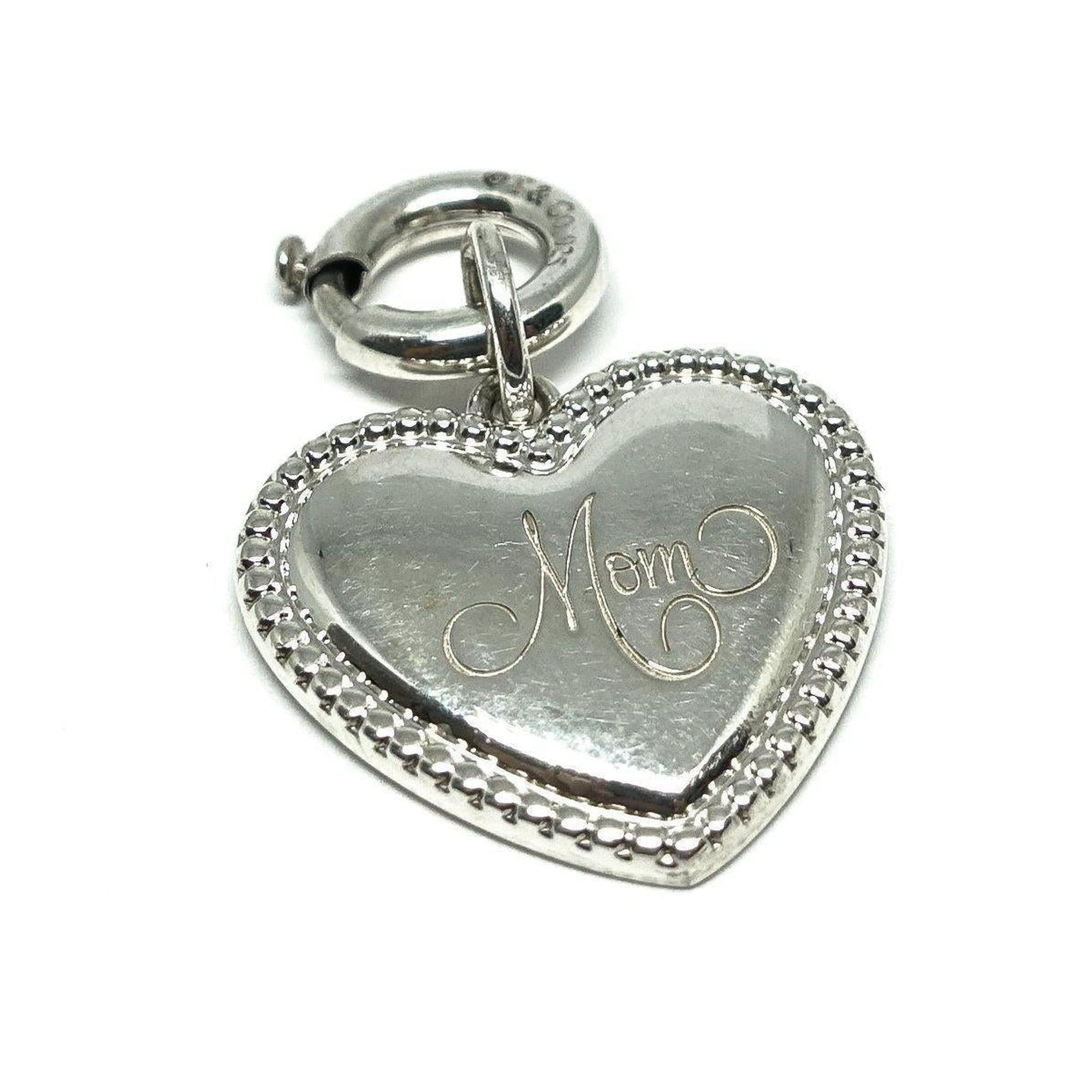 Tiffany & Co. 'Mom' Beaded Edge Heart Charm