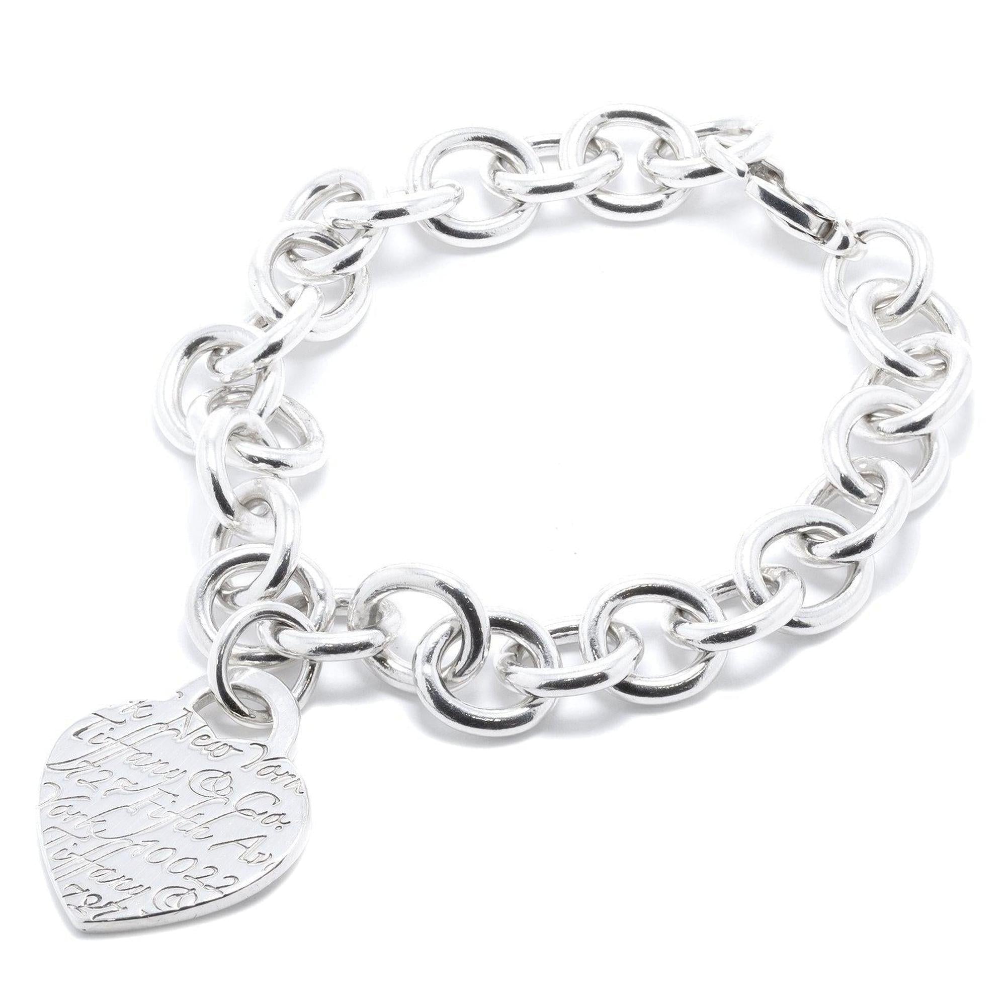 Tiffany & Co. Notes Heart Tag Charm Bracelet
