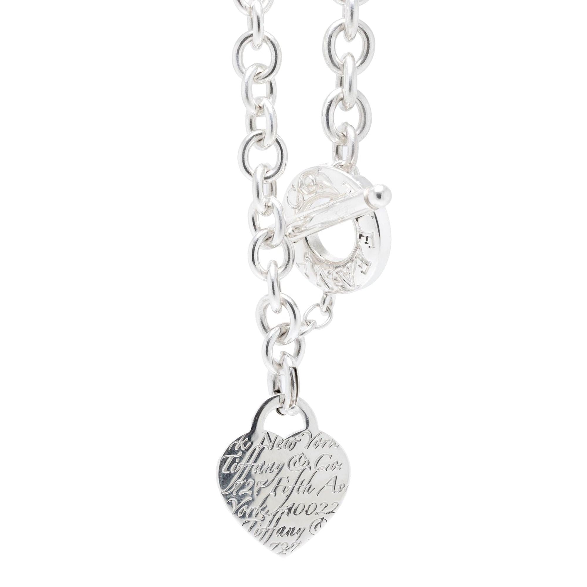 Tiffany & Co. Notes Heart Tag Necklace with Toggle Clasp