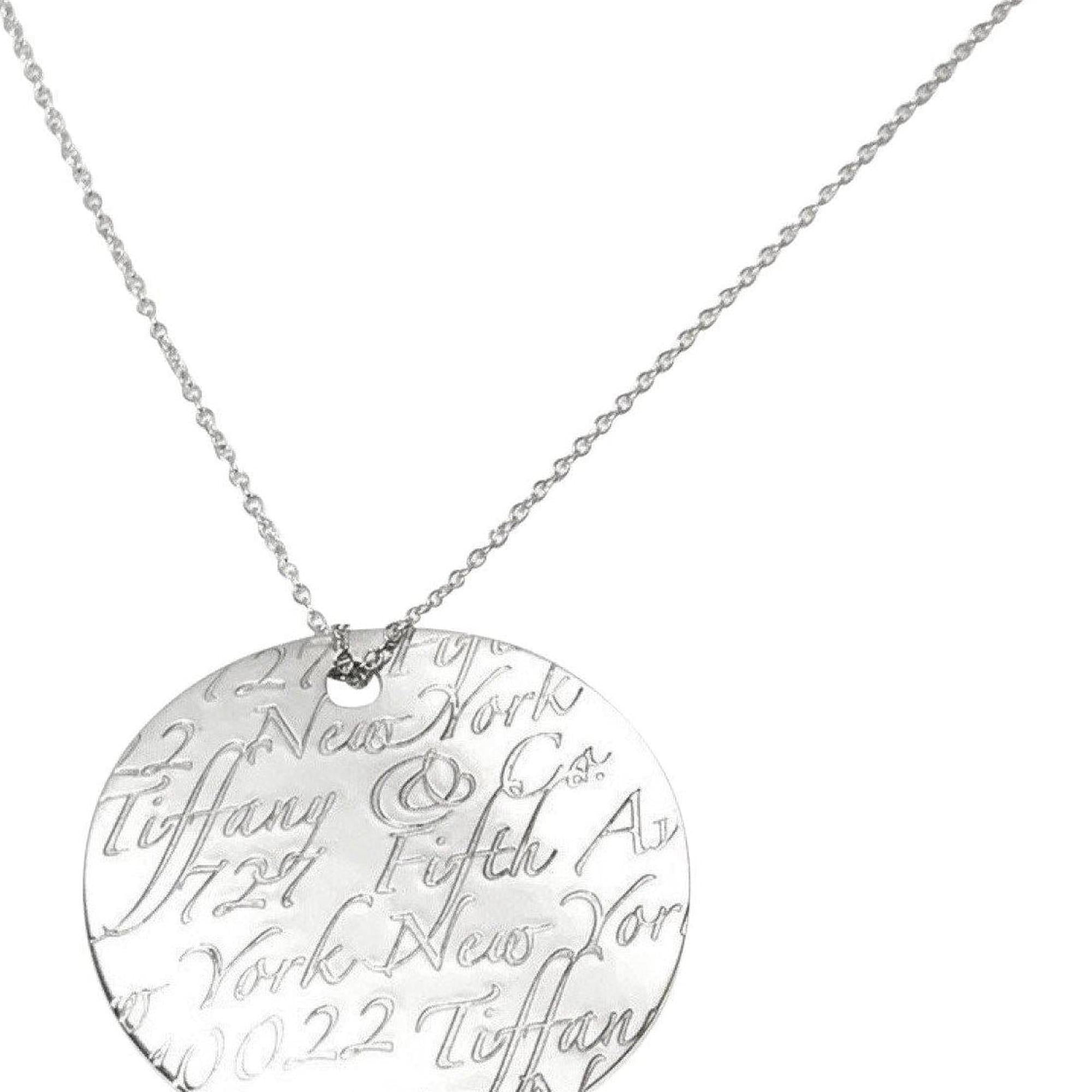 Tiffany & Co. Notes Round Tag Pendant Necklace in Sterling Silver