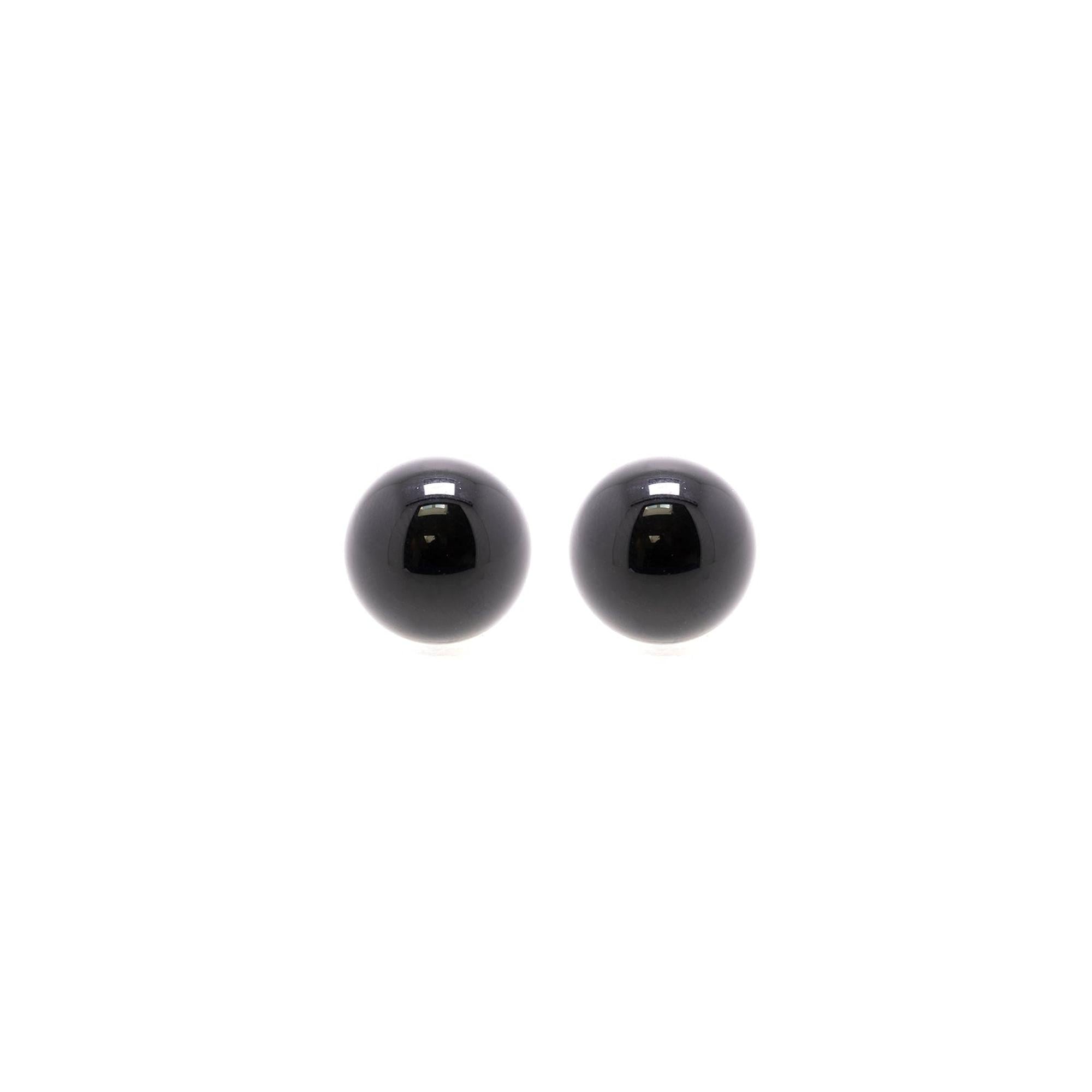 Tiffany & Co. Onyx Ball Stud Earrings, 10 mm