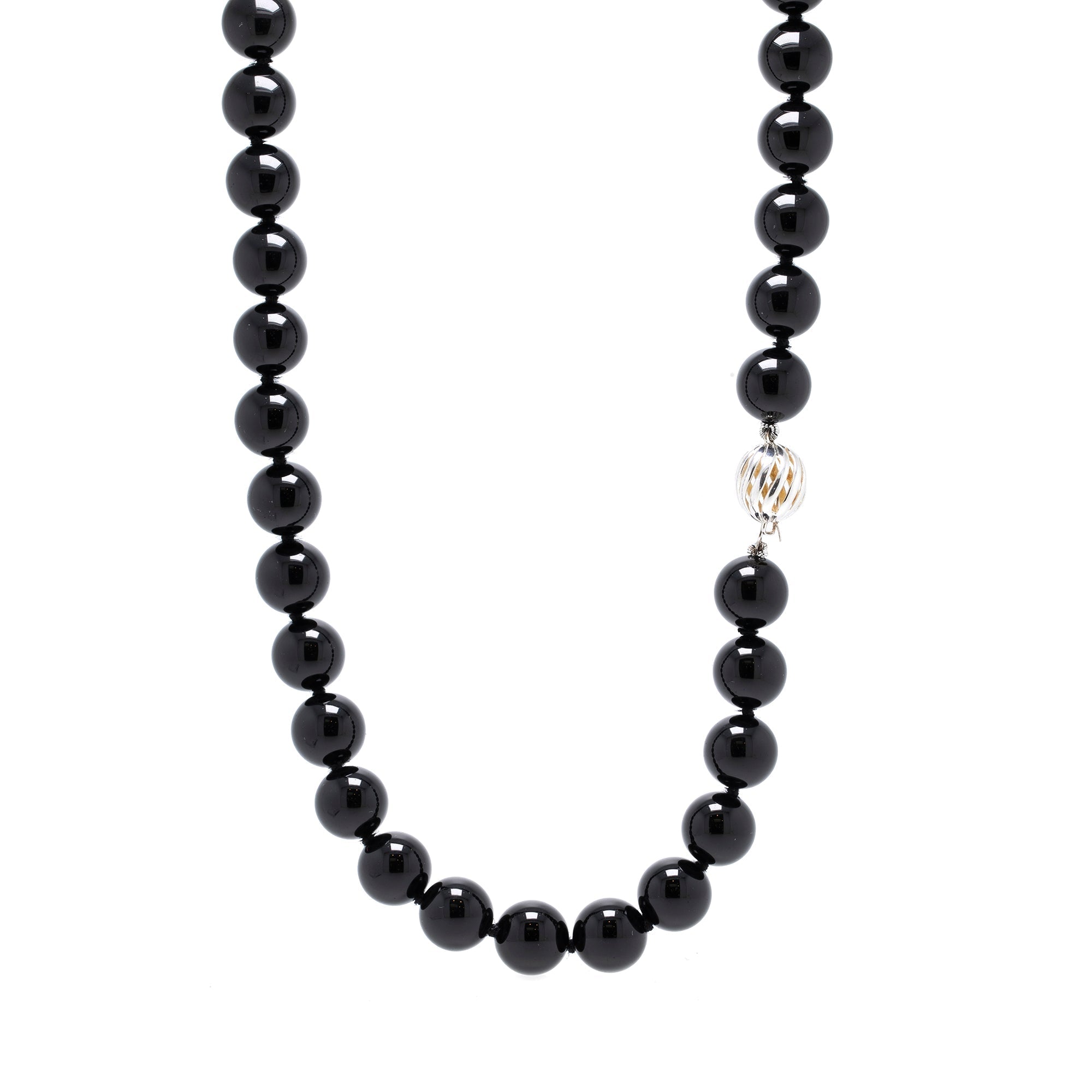 Tiffany & Co. Onyx Bead Strand Necklace, 80" Long