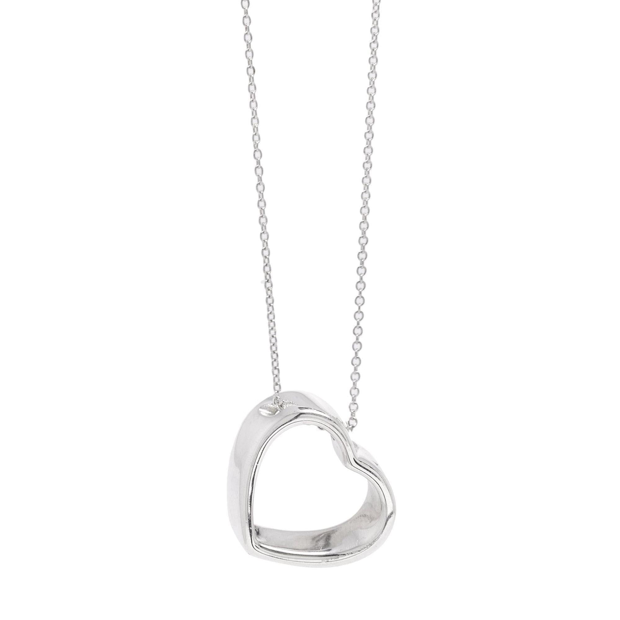 Tiffany & Co. Open Heart Pendant Necklace