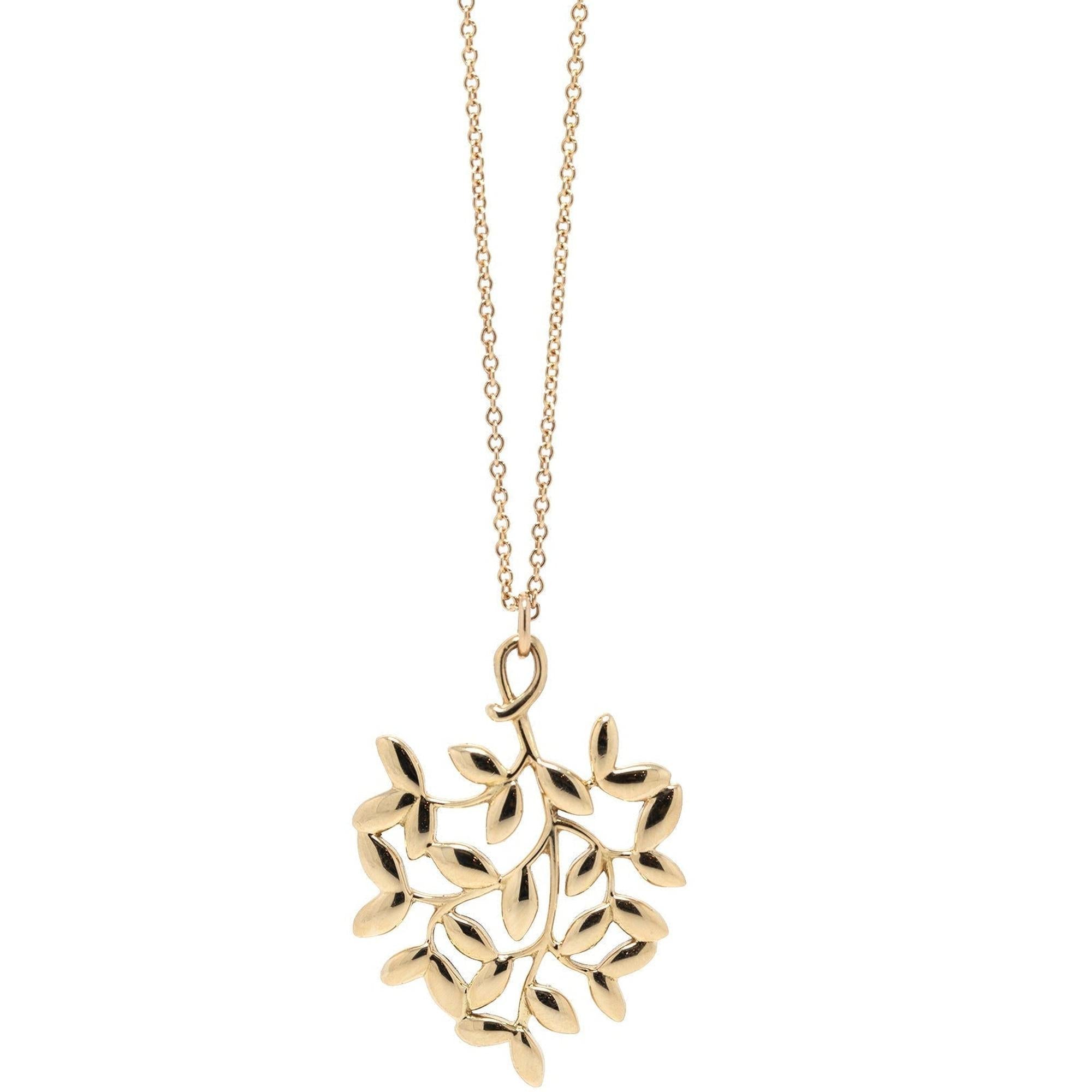 Tiffany & Co. Paloma Picasso 18k Gold Olive Leaf Pendant Necklace
