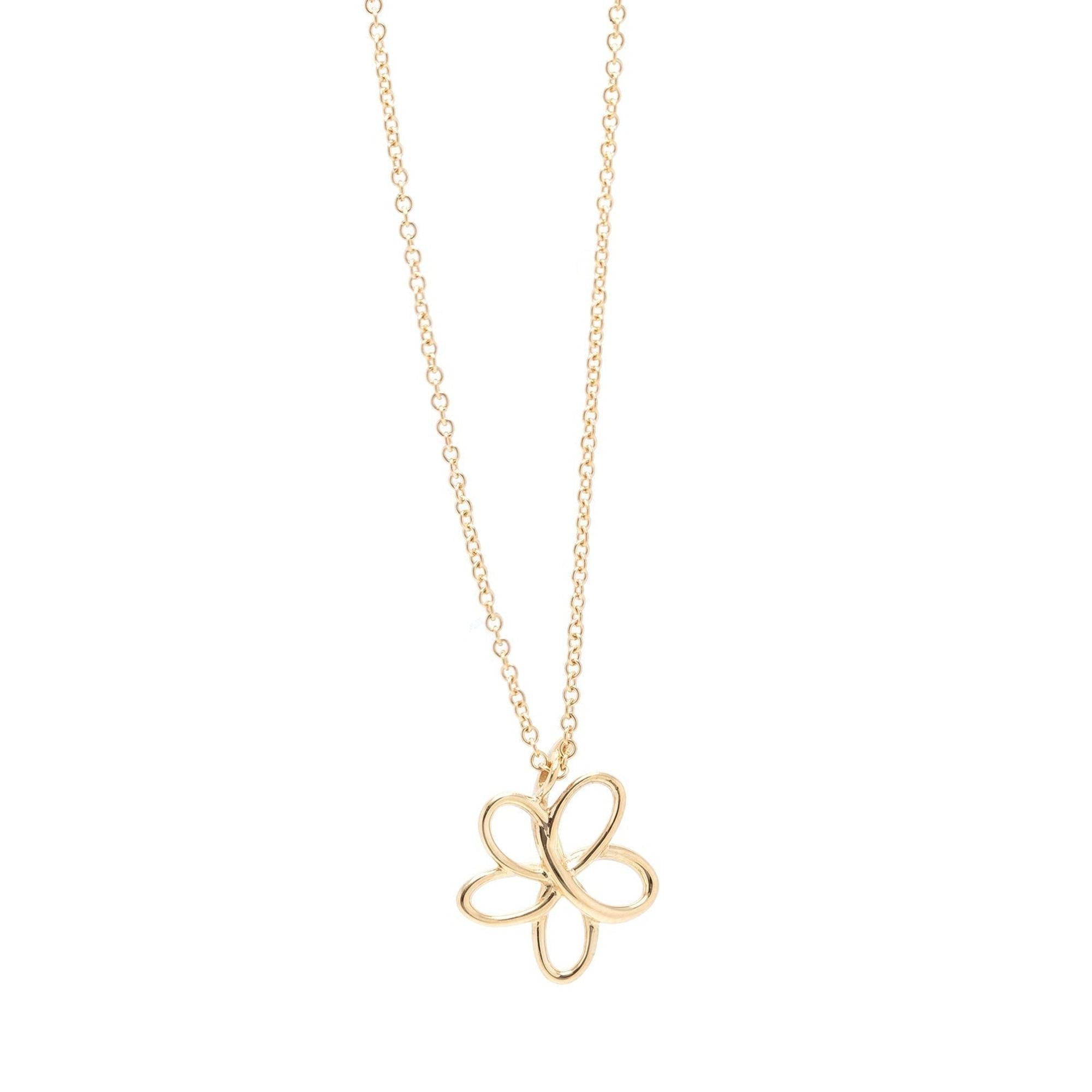 Tiffany & Co. Paloma Picasso 18k Gold Villa Paloma Flower Pendant Necklace