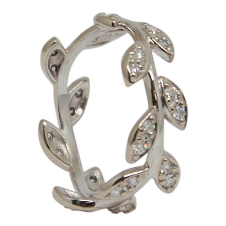 Tiffany Paloma Picasso Olive Leaf Ring with Diamonds