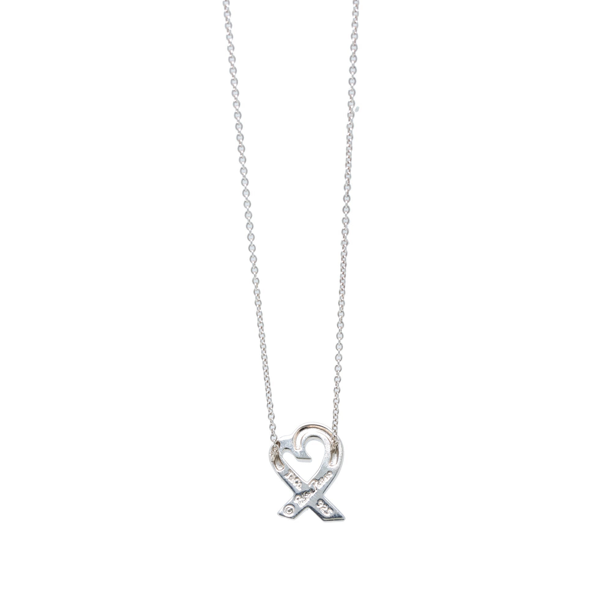 Tiffany & Co. Paloma Picasso Small Loving Heart Pendant Necklace with Pink Sapphire