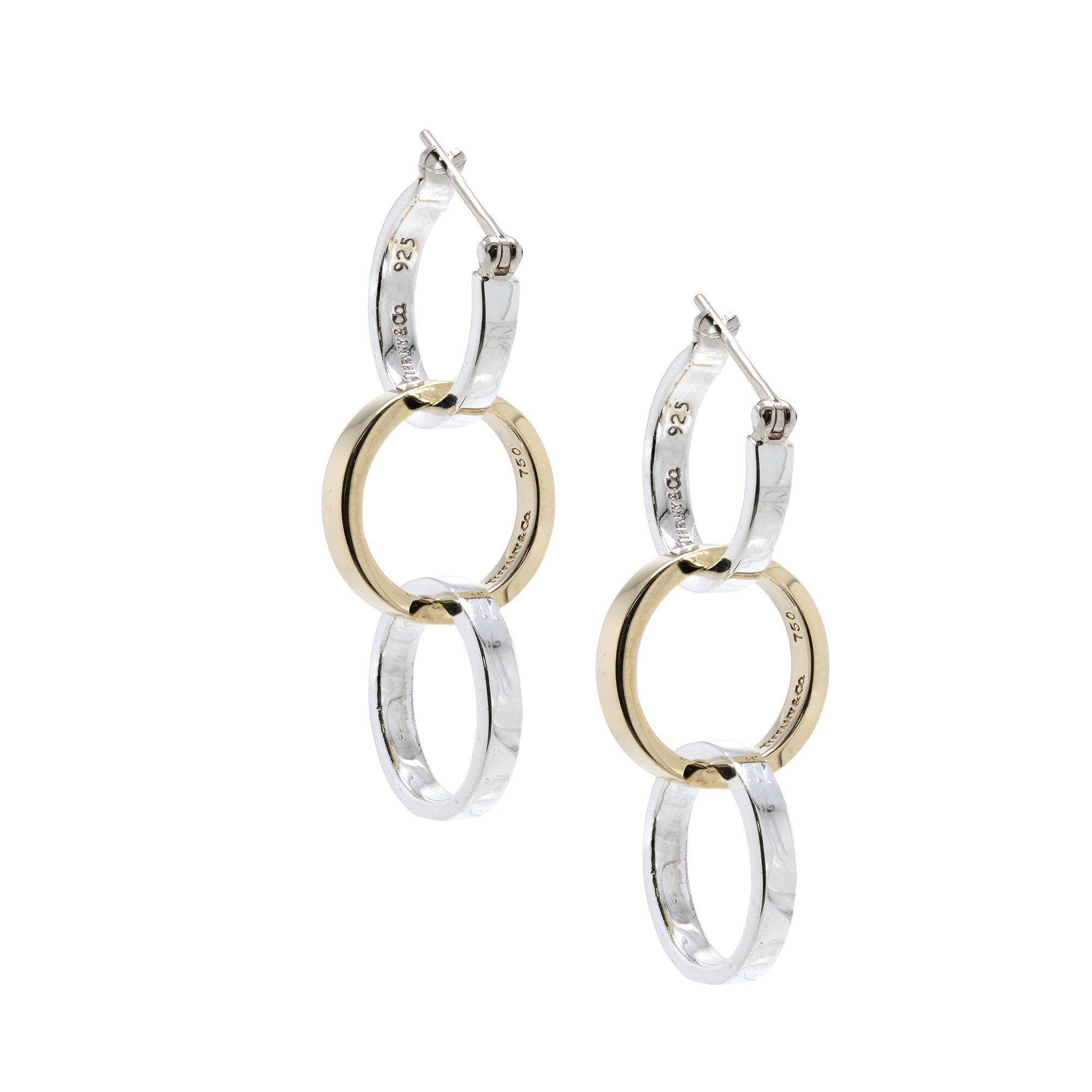 Tiffany & Co. Paloma Picasso Two-Tone Interlocking Circle Drop Earrings