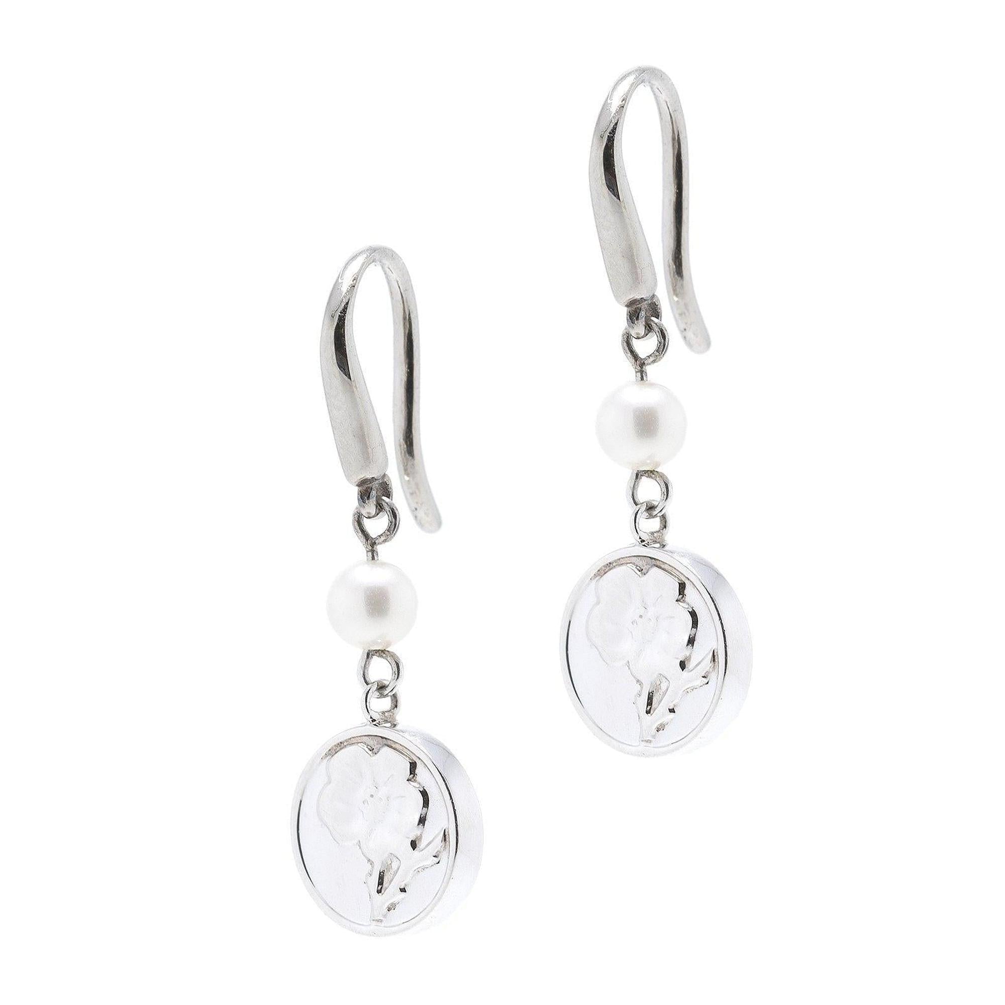 Tiffany & Co. Pearl Flower Drop Earrings