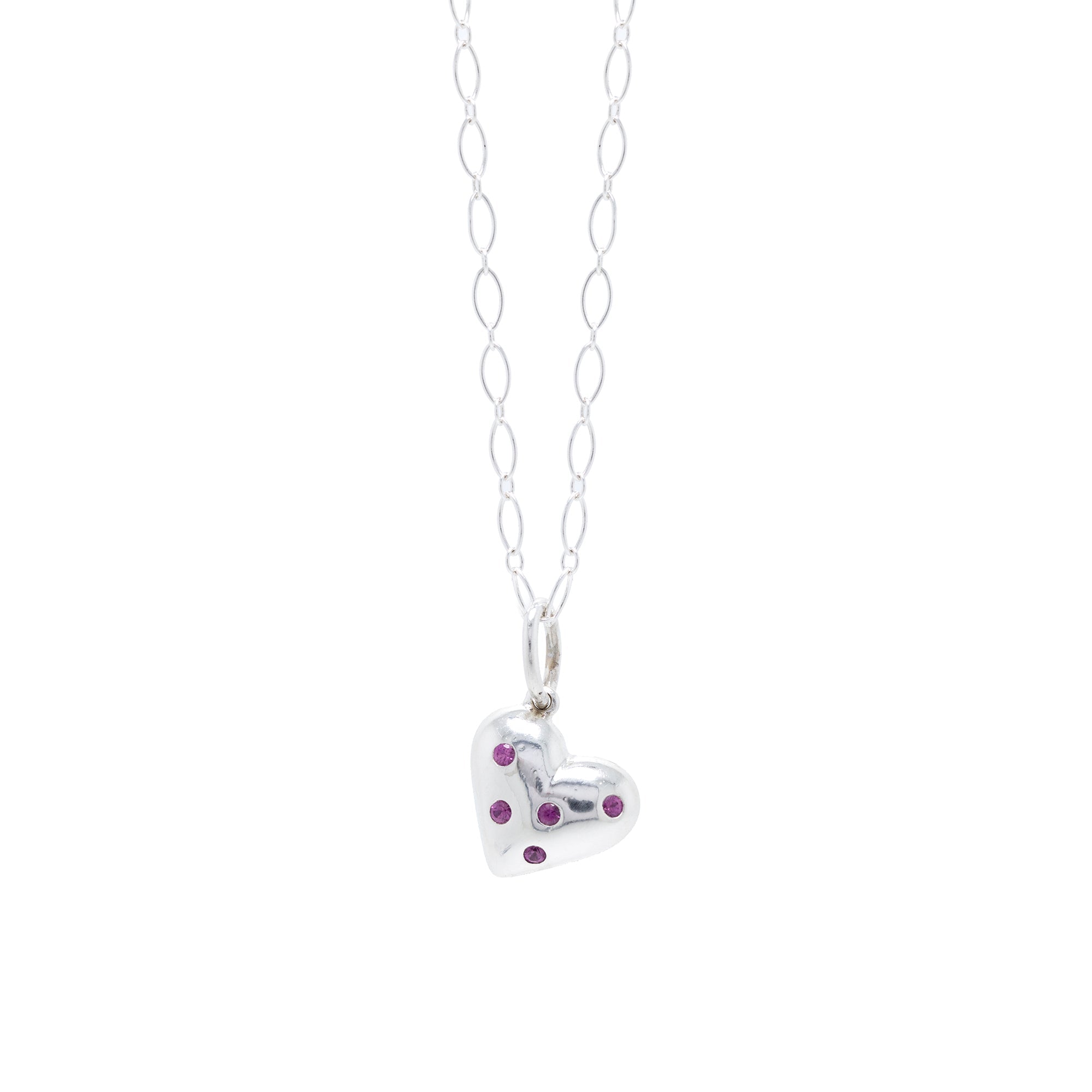 Tiffany & Co. Pink Sapphire Etoile Heart Pendant Necklace