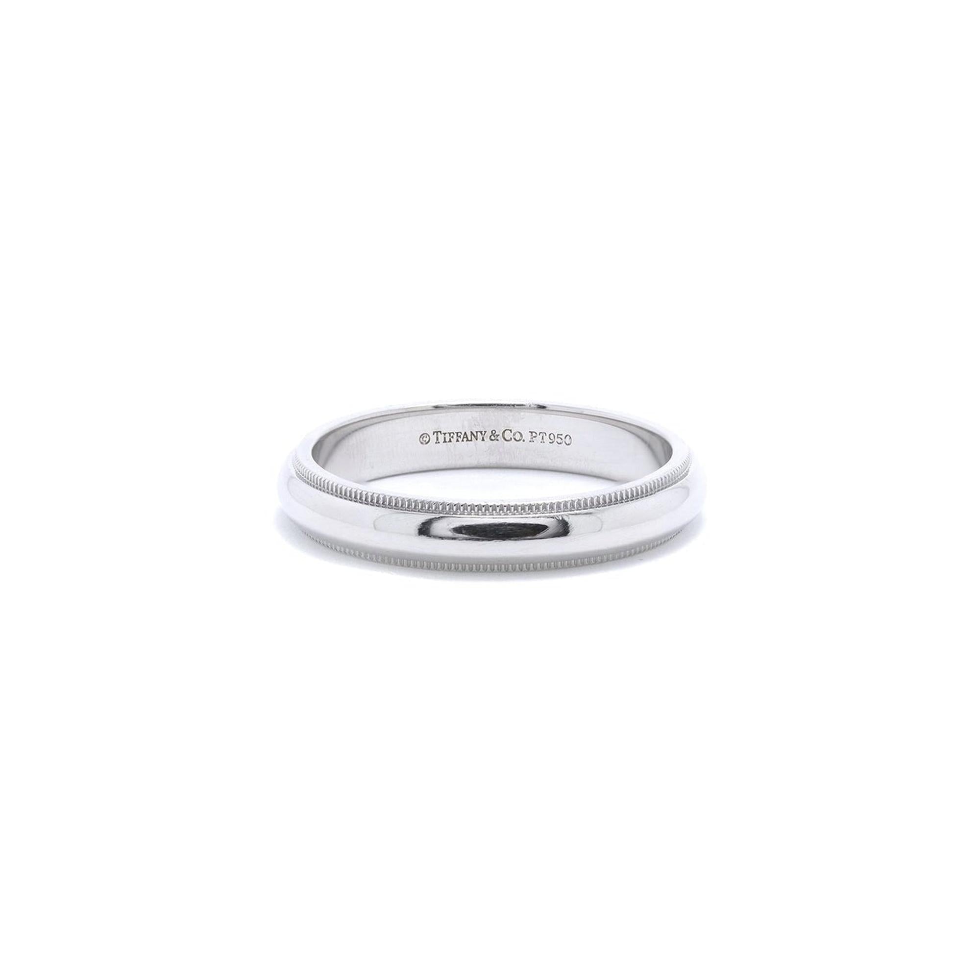 Tiffany & Co. Platinum Classic Milgrain Wedding Band Ring